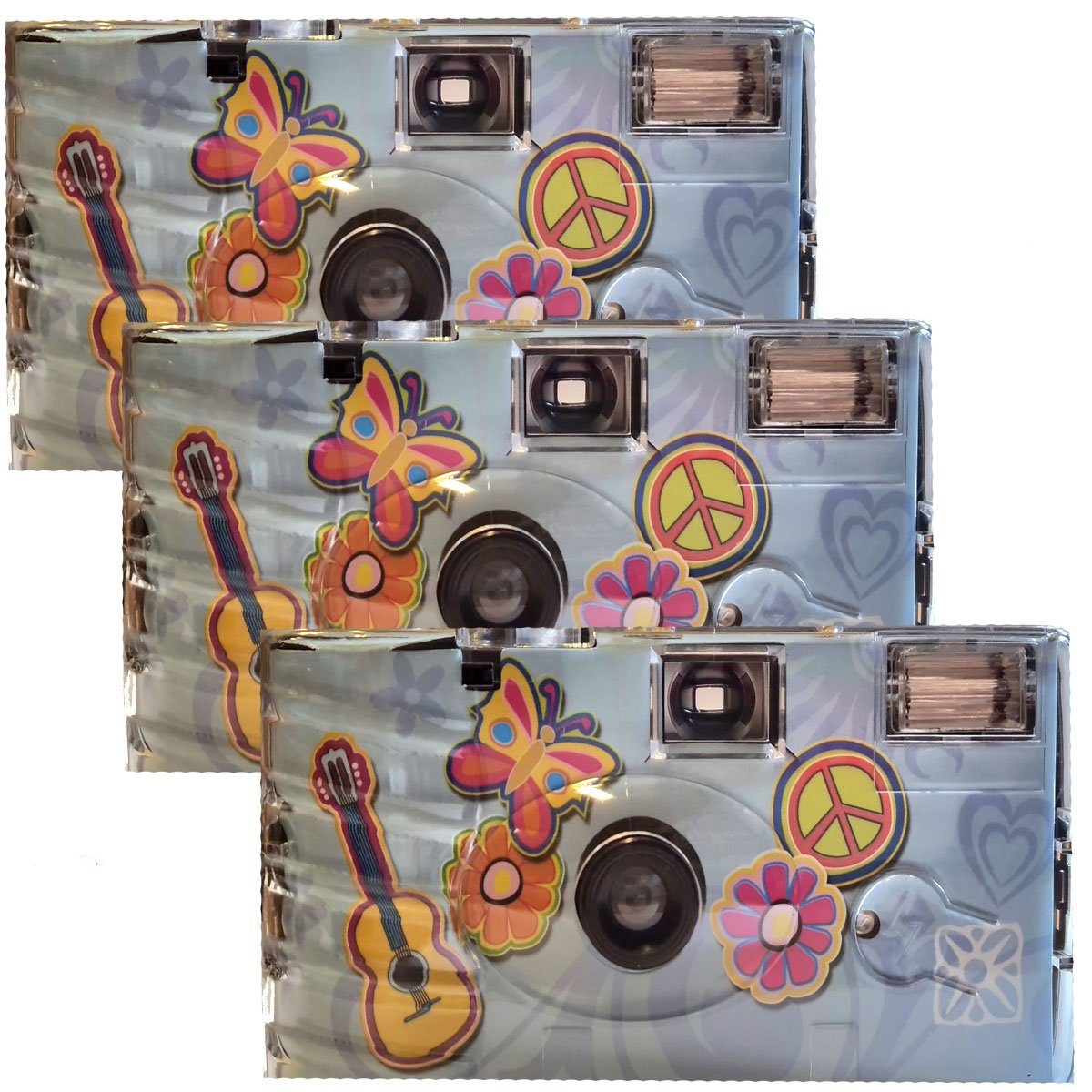 TopShot 3 x Einwegkamera Sonderposten Flower Power Einwegkamera