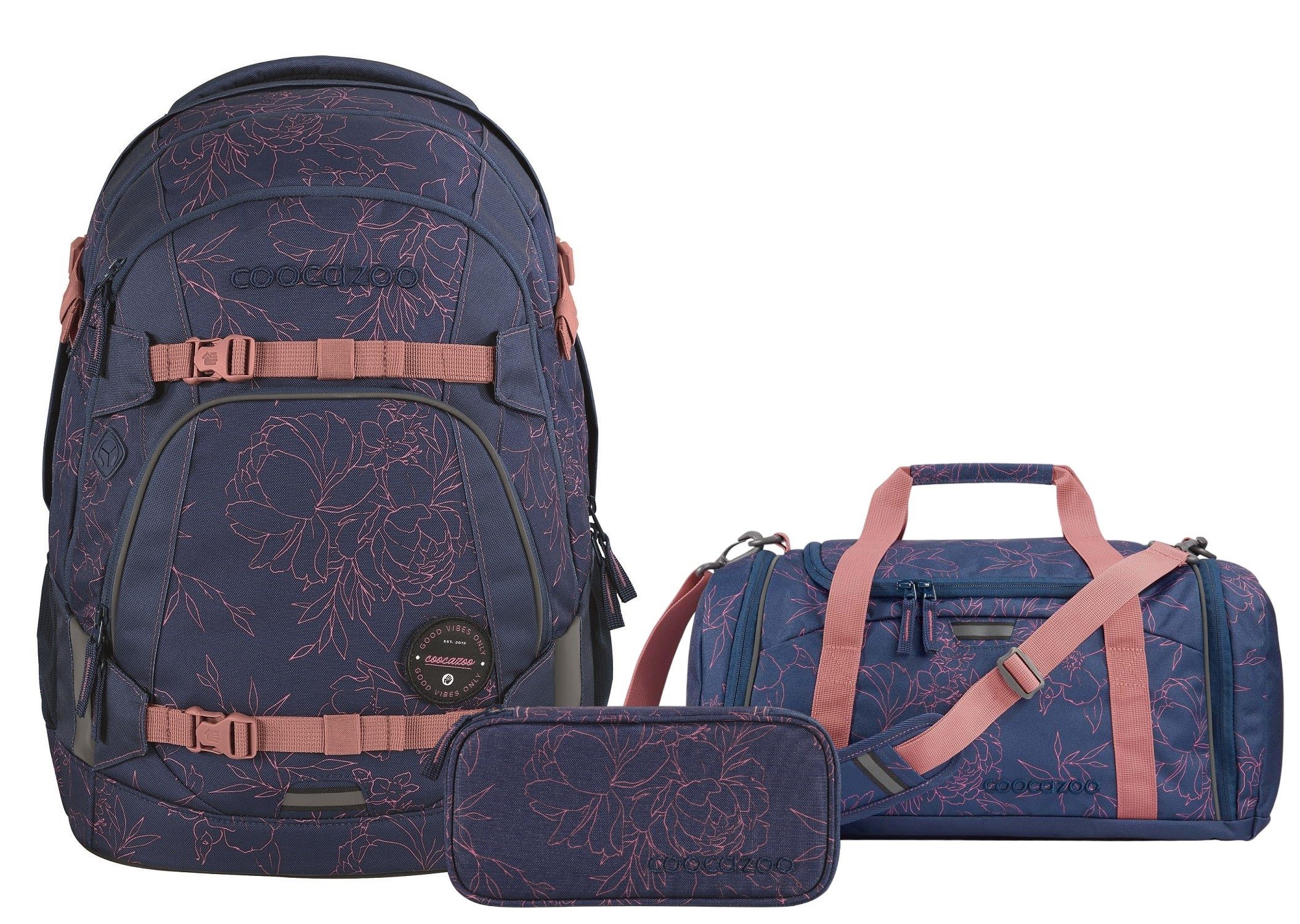 Schulranzen Schulrucksack-Set MATE Sweet Rose 3-teilig
