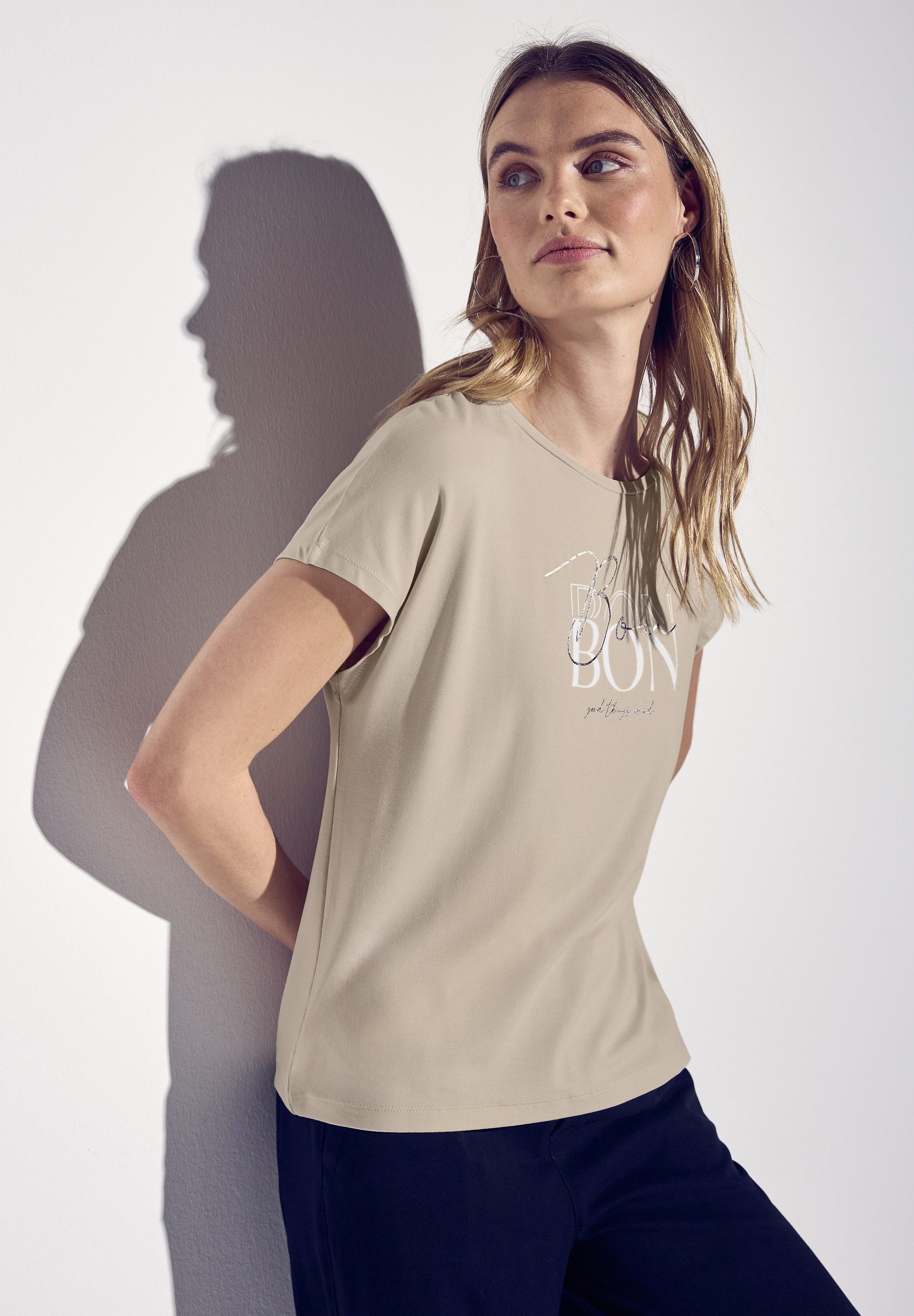 STREET ONE T-Shirt aus softem Materialmix