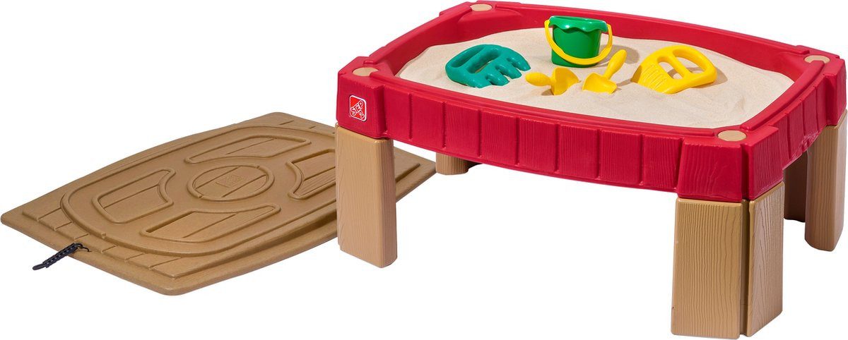 Step2 Sandkasten Naturally Playful Zandtafel mit Deckel und 4 Zubehörteilen