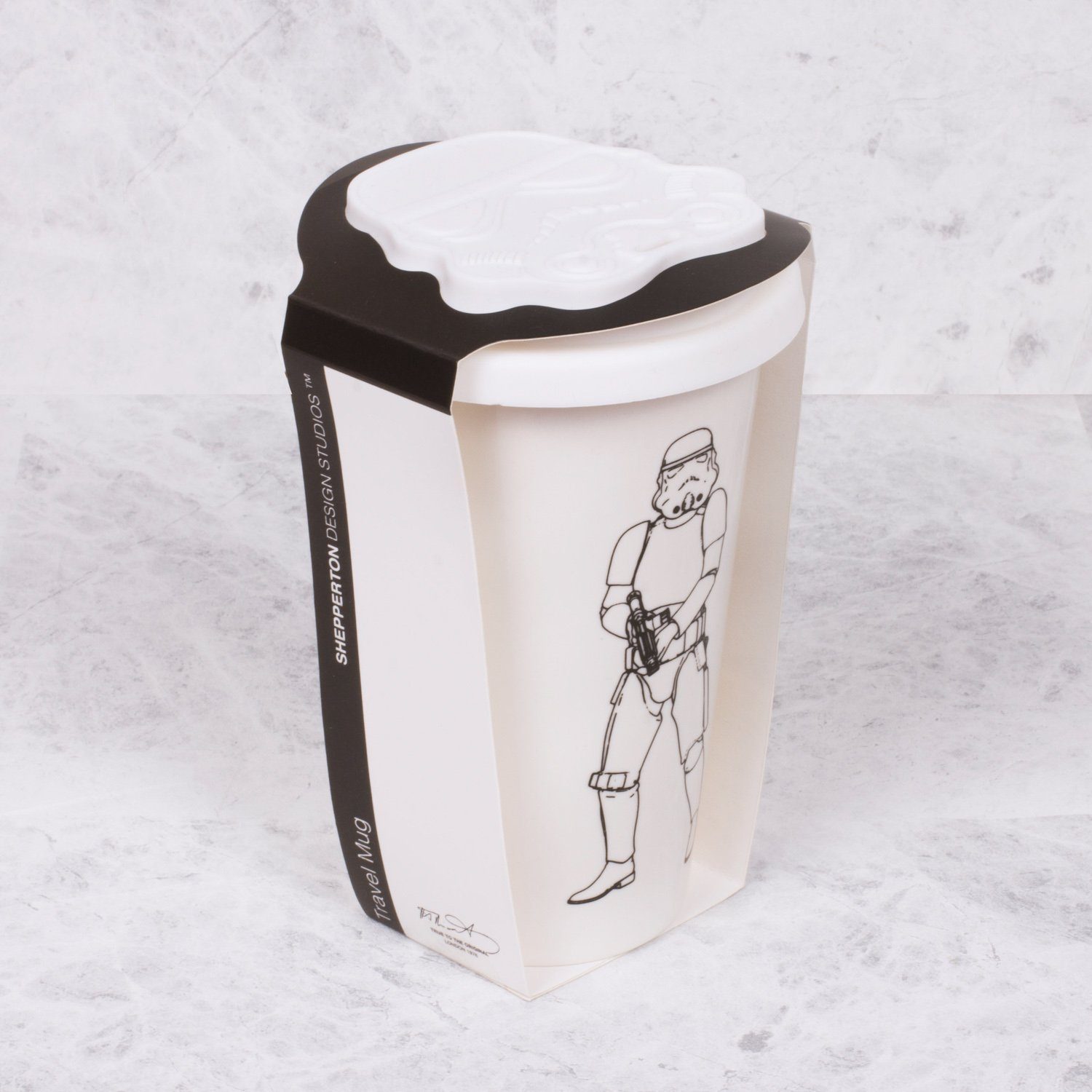 Up Lizenzprodukt Silikondeckel mit - (weiß), Original Coffee-to-go-Becher Thumbs Stormtrooper Keramikbecher
