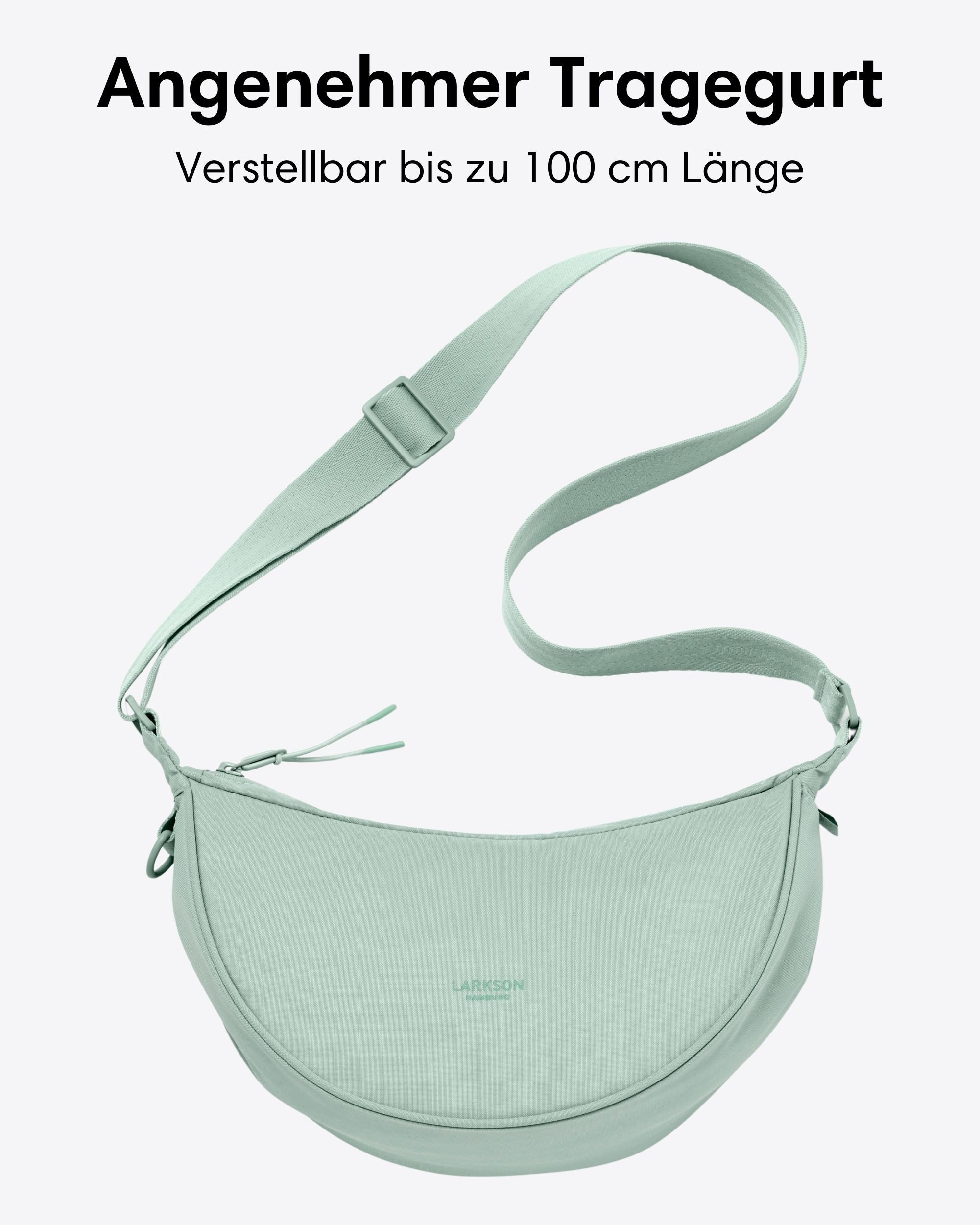 LARKSON Umhängetasche Solveig Small Halbmondtasche für Damen und Herren, Stylische Crossbody Bag in Halbmond Form