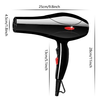 MDHAND Haartrockner 2200 W mit 2 Kämme, 3 Styling-Düsen, 1,5 m langes Stromkabel, für die Familie, Haarsalon, Frisuren, schwarz