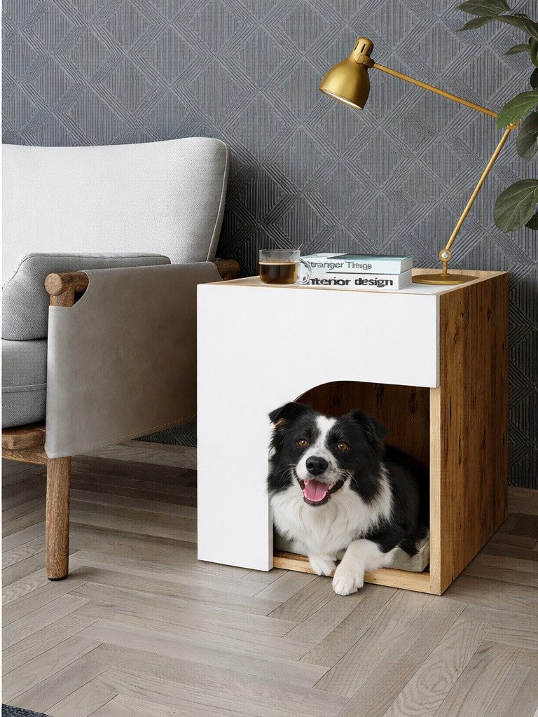 Roomart Tierbett Tierhaus für Hunde & Katzen – Haustierhöhle RINO, Kompakt und schönes Design