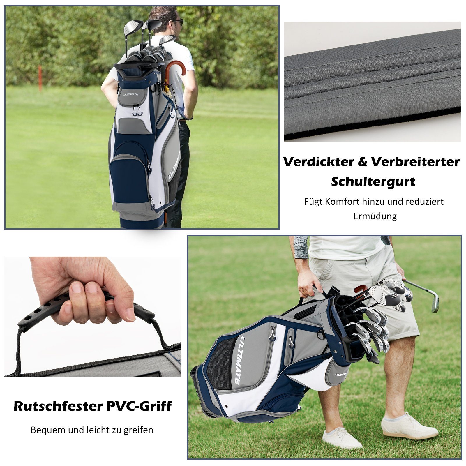 COSTWAY Golfbag-Regenschutz Golftasche, mit 14 Trennwänden