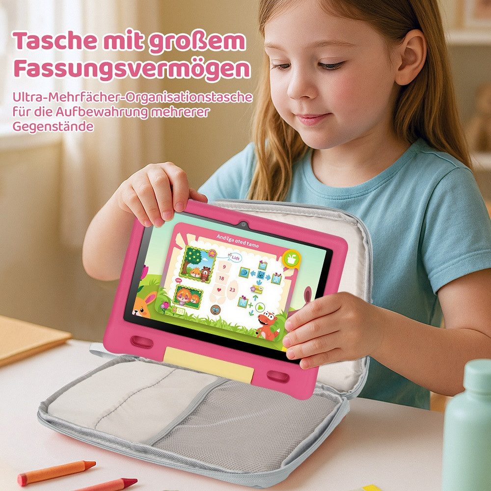Happybe 10 Zoll Octa Core 20(3+17)GB+128GB+1TB Erweiterbar, WiFi, Kinder Tablet (10", 128 GB, Android 15, WiFi 6, HD 1280x800, Gesichtsentsperrung, Elternkontro – Bild 3 von 3