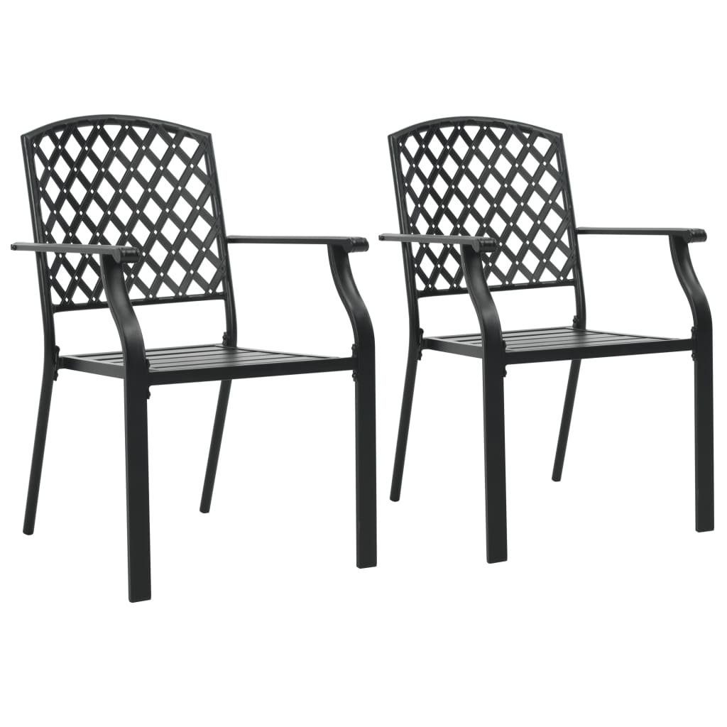 vidaXL Gartenstuhl Stapelbare Gartenstühle 2 Stk. Stahl Anthrazit (2 St)