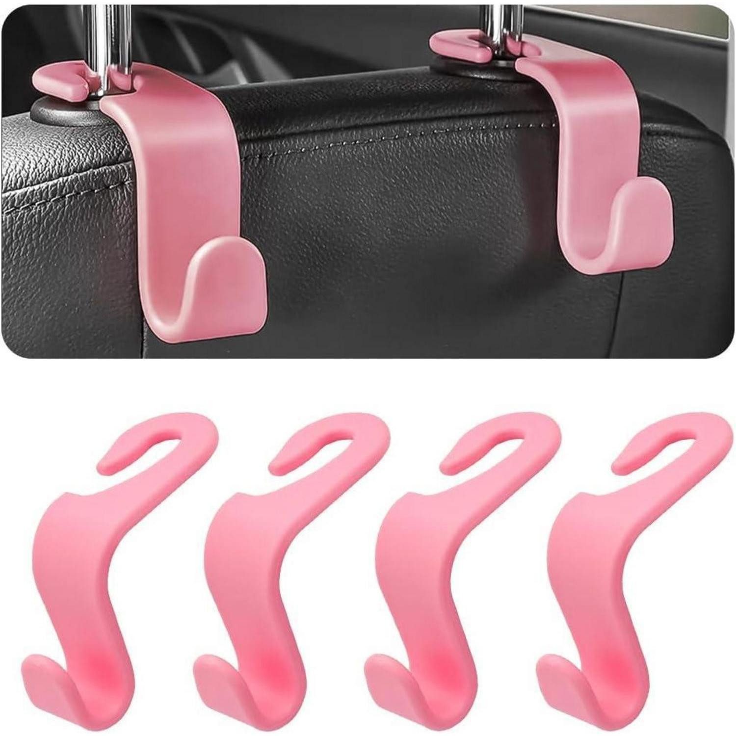 LuxusKollektion Autokopfstütze Autokopfstütze 4er Aufhängen Taschen Spielzeug Kinder Rosa