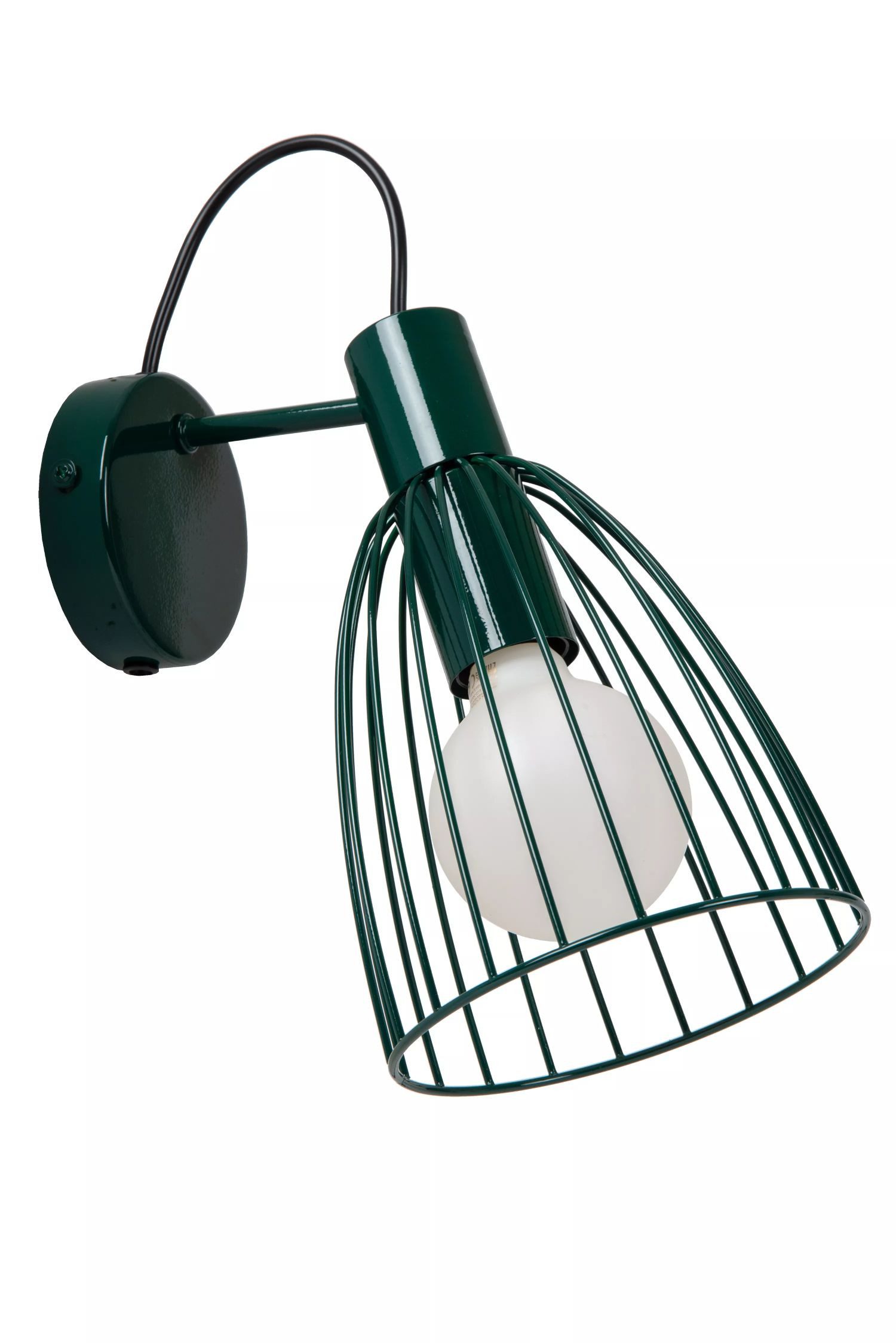 Licht-Erlebnisse Wandstrahler NAVIK, ohne Leuchtmittel, Grün Metall Draht Strahler schwenkbar E27 B:15 cm Kinderzimmer