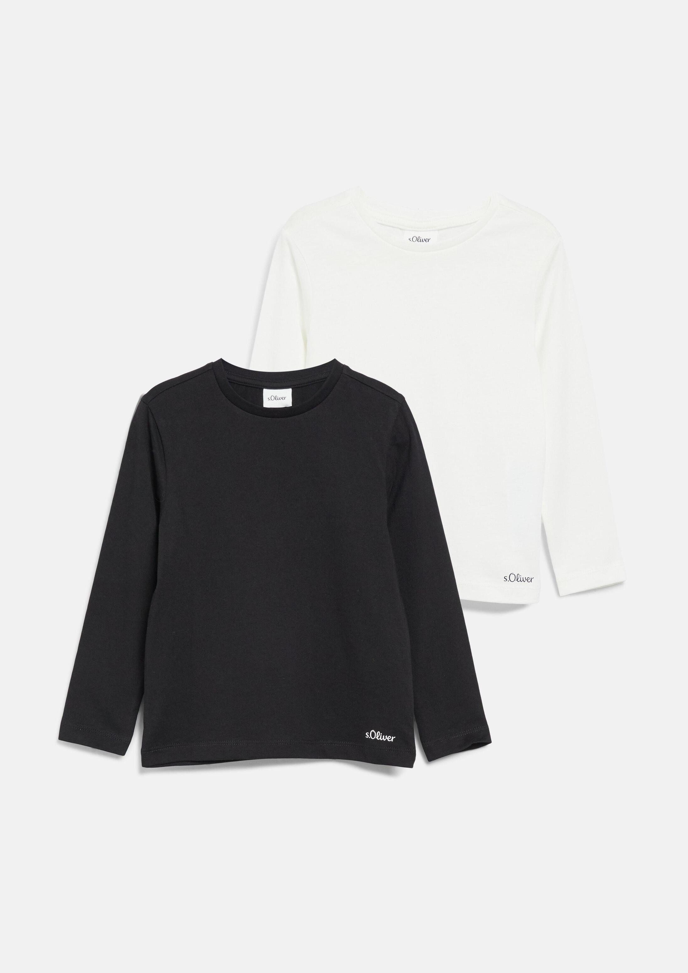 s.Oliver Langarmshirt T-Shirt 2er-Pack unisex Longsleeves aus Baumwolle