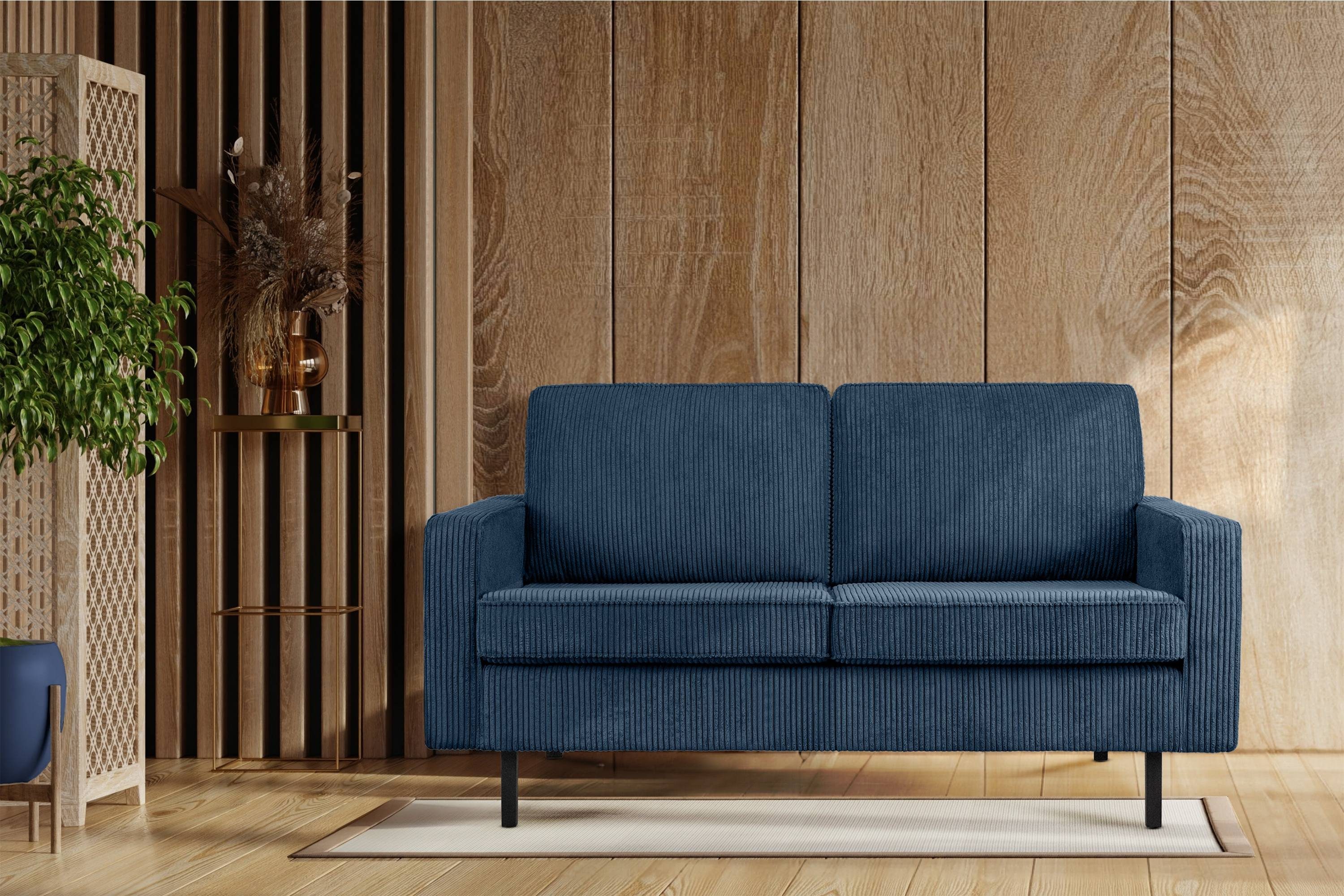 Konsimo 2-Sitzer INVIA Friendly Cord-Stoff aus Polsterung Pet in hochwertigem Schaumstoff, Zweisitzer-Sofa