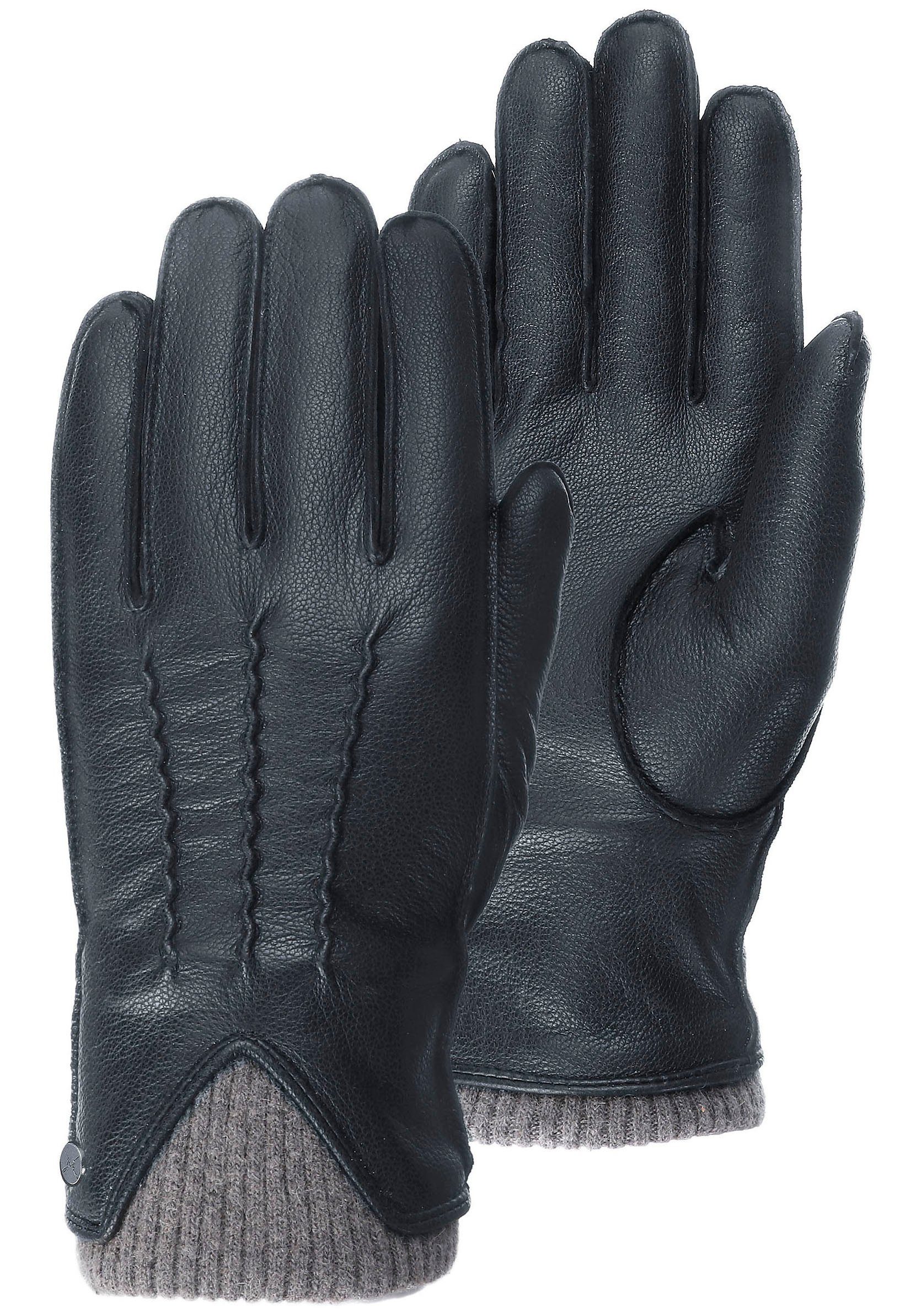PEARLWOOD Lederhandschuhe John Elastischer Bund mit dekorativer Ziernaht | Handschuhe