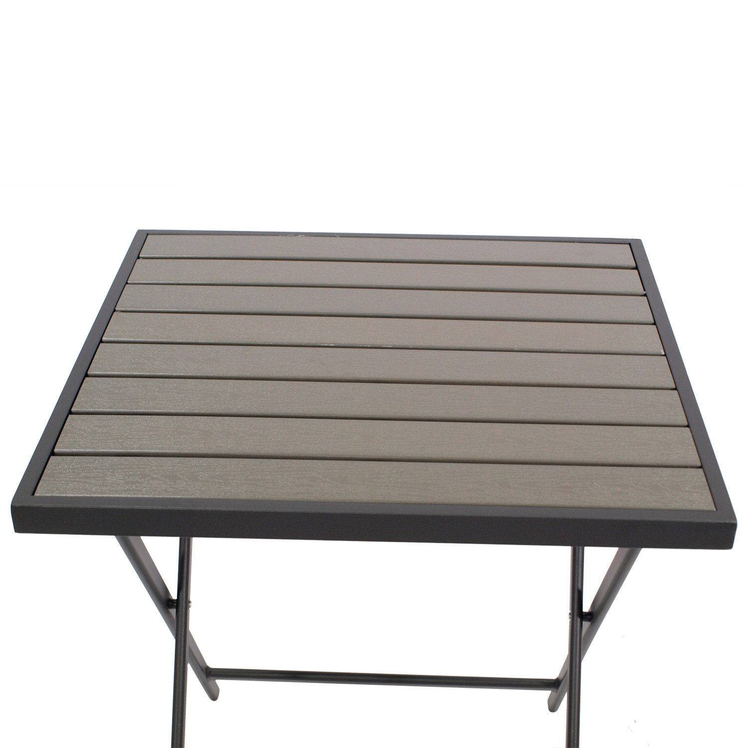 DEGAMO Gartentisch ASCIANO, 60x60cm, Metall anthrazit, Tischplatte Kunstholz grau