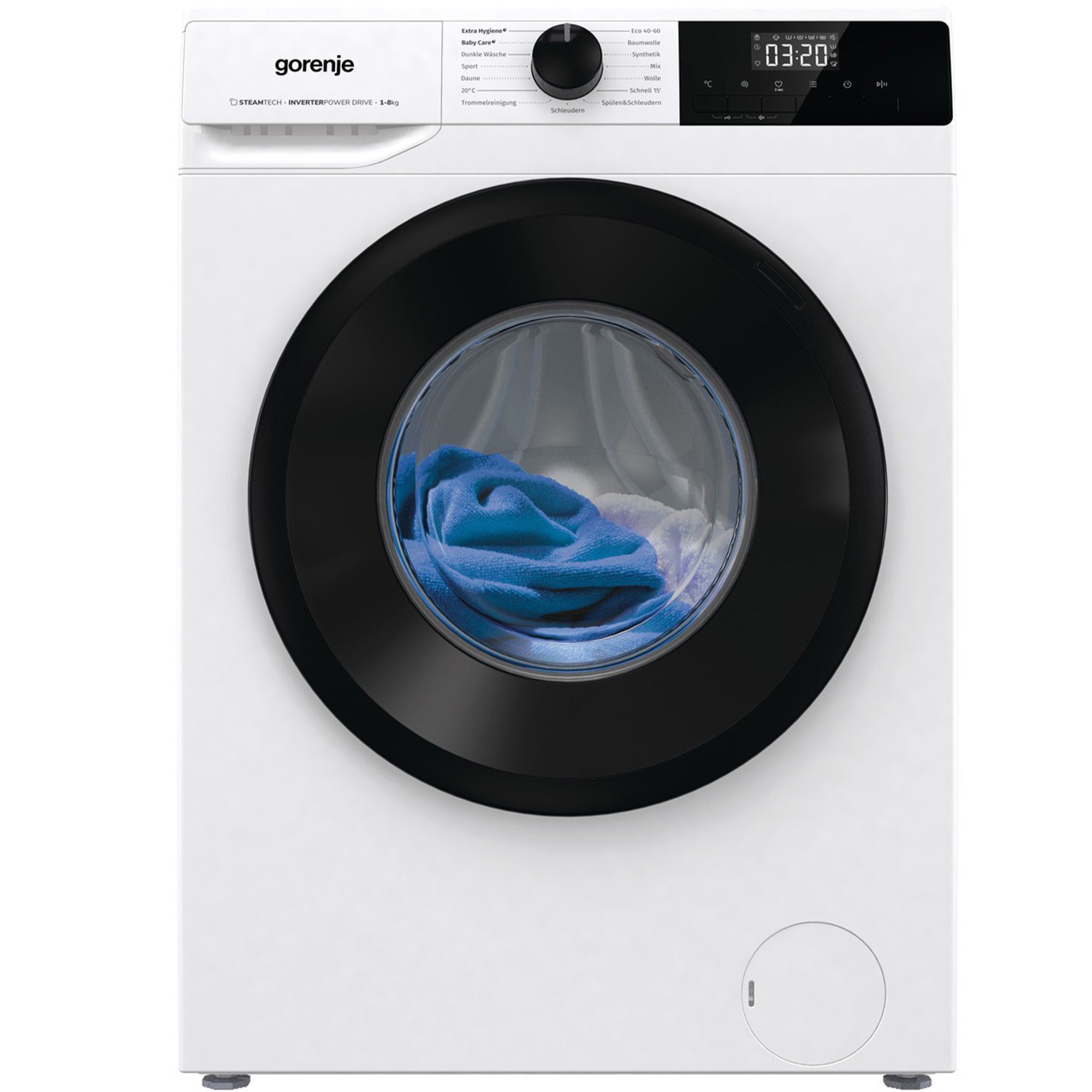 GORENJE Waschmaschine WNHPI84APS/DE, 8 U/min, Programme, 1400 kg, Dampffunktion, Totaler 15 Trommel RainDrop AquaStop