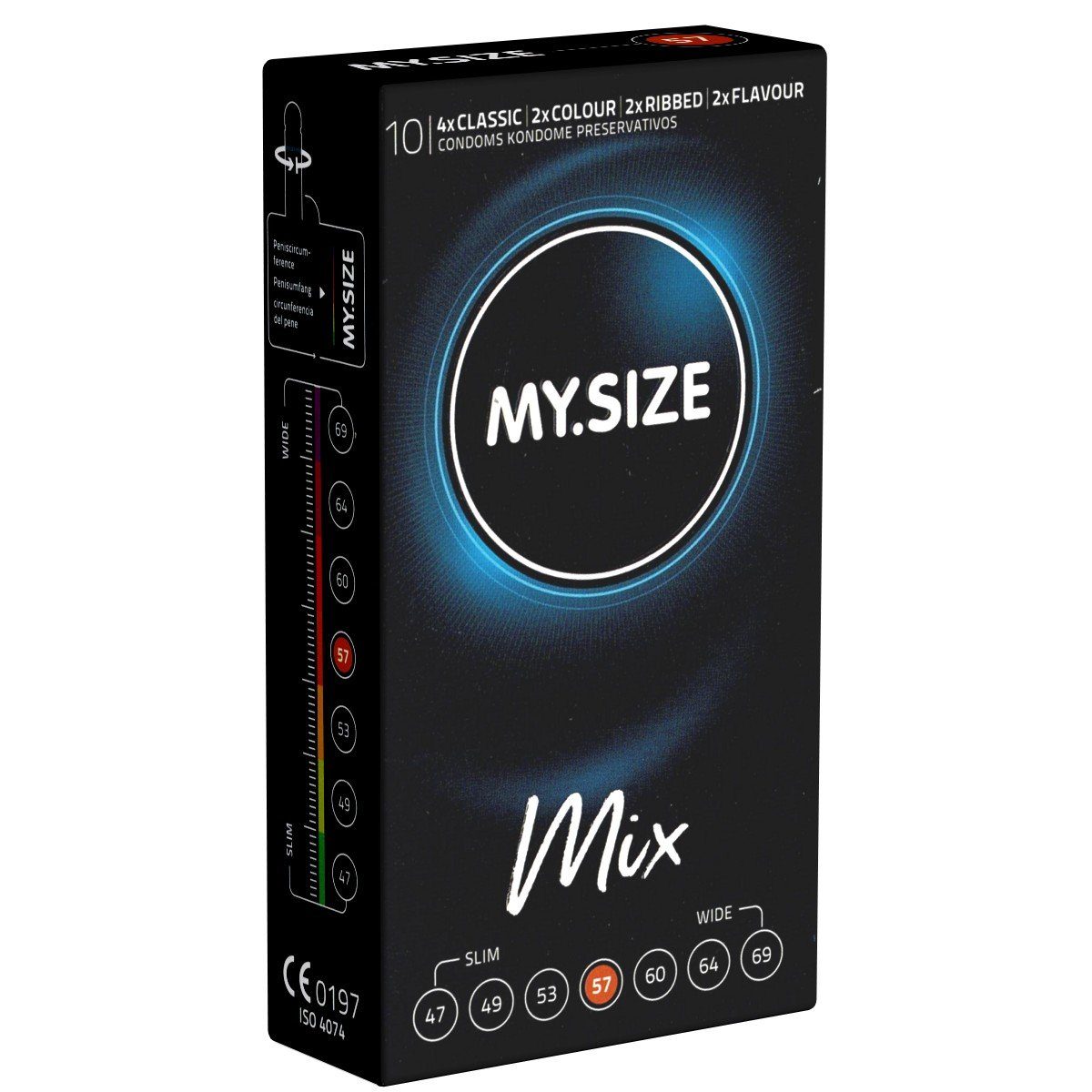 MY.SIZE XXL-Kondome Classic 57 MIX Packung mit, 10 St., im gemischten Sortiment, Kondome für besten Tragekomfort und Sicherheit