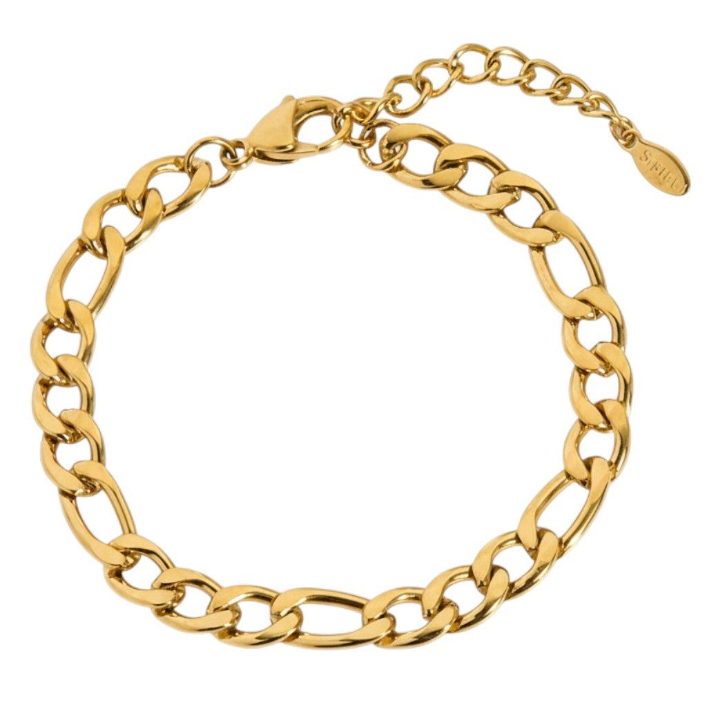 KARMA Fußkette Gold 21 cm modern Edelstahl wasserfest hypoallergen (Sommerschmuck, 1-tlg., Abendmode Accessoires Damen), Fusskettchen Fußschmuck Urlaub Strand