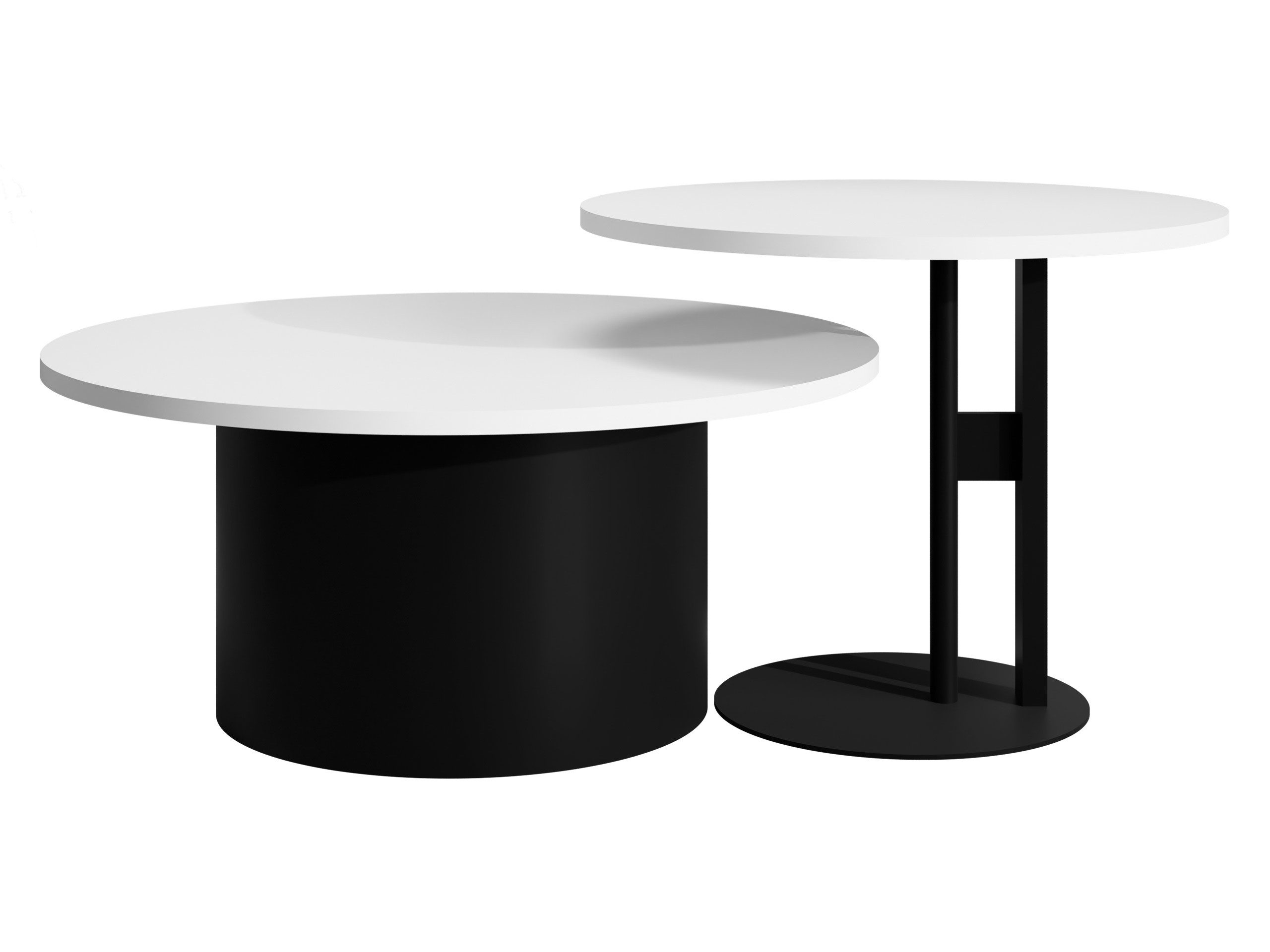 MIRJAN24 Couchtisch Monar (2er-Set), Beine aus Stahl, 58x58x45 cm + 75x75x33 cm