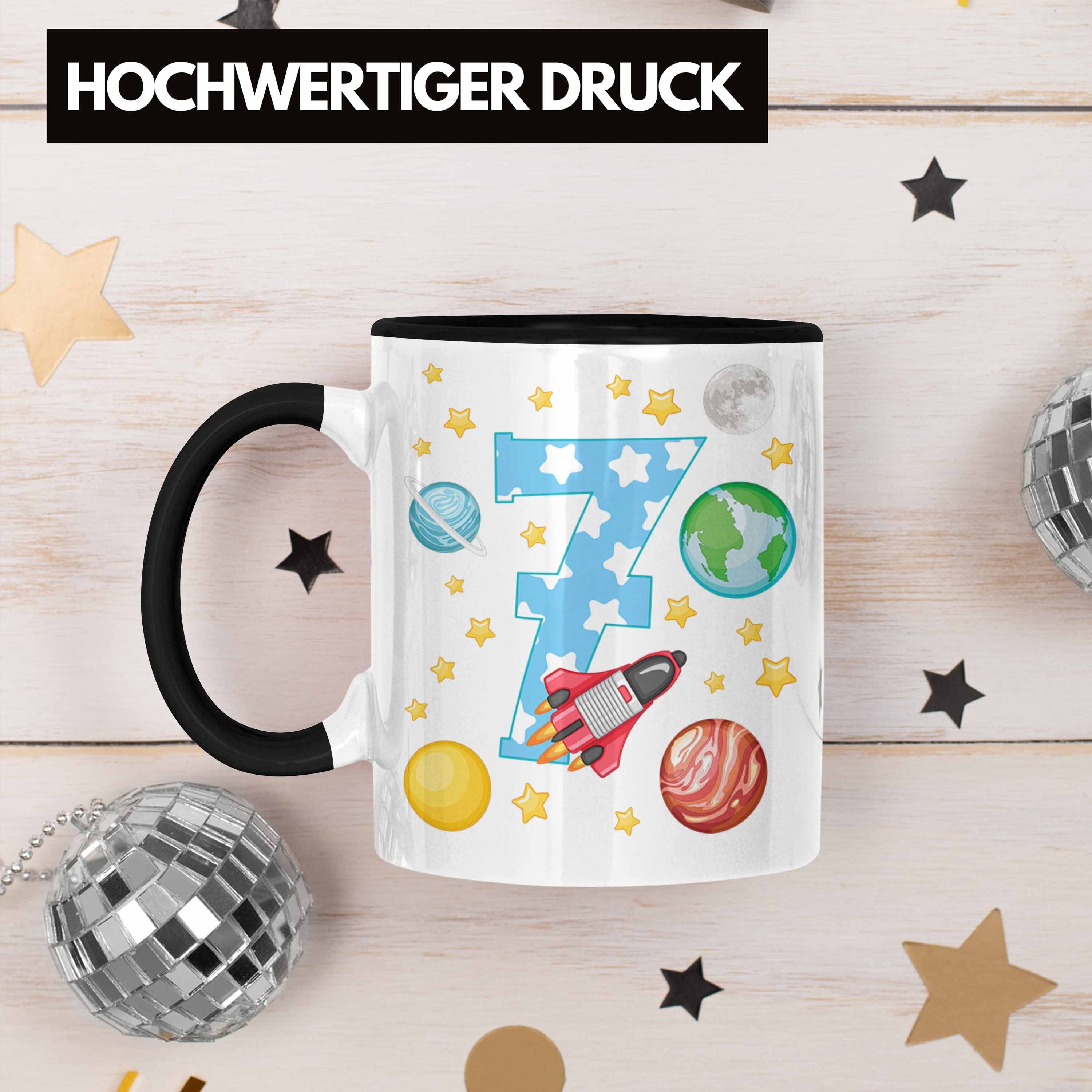 - Bday Trendation Kakaotasse Tasse Schwarz 7 Jahre Trendation Becher Siebter Geschenk 7. Alt Geburtstag Tasse Mädchen Geschenkidee Junge