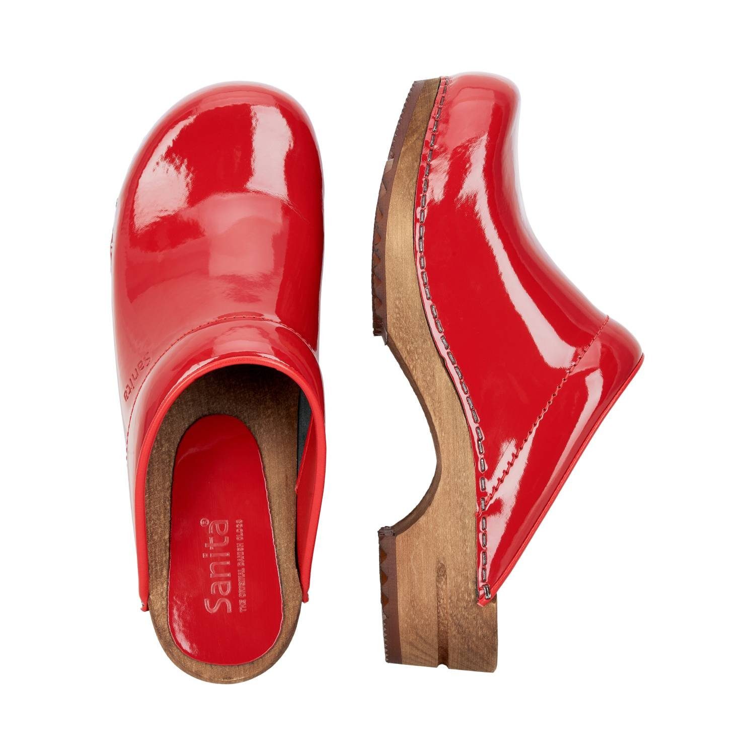 Sanita Sanita Wood Classic Patent Clog günstig online kaufen