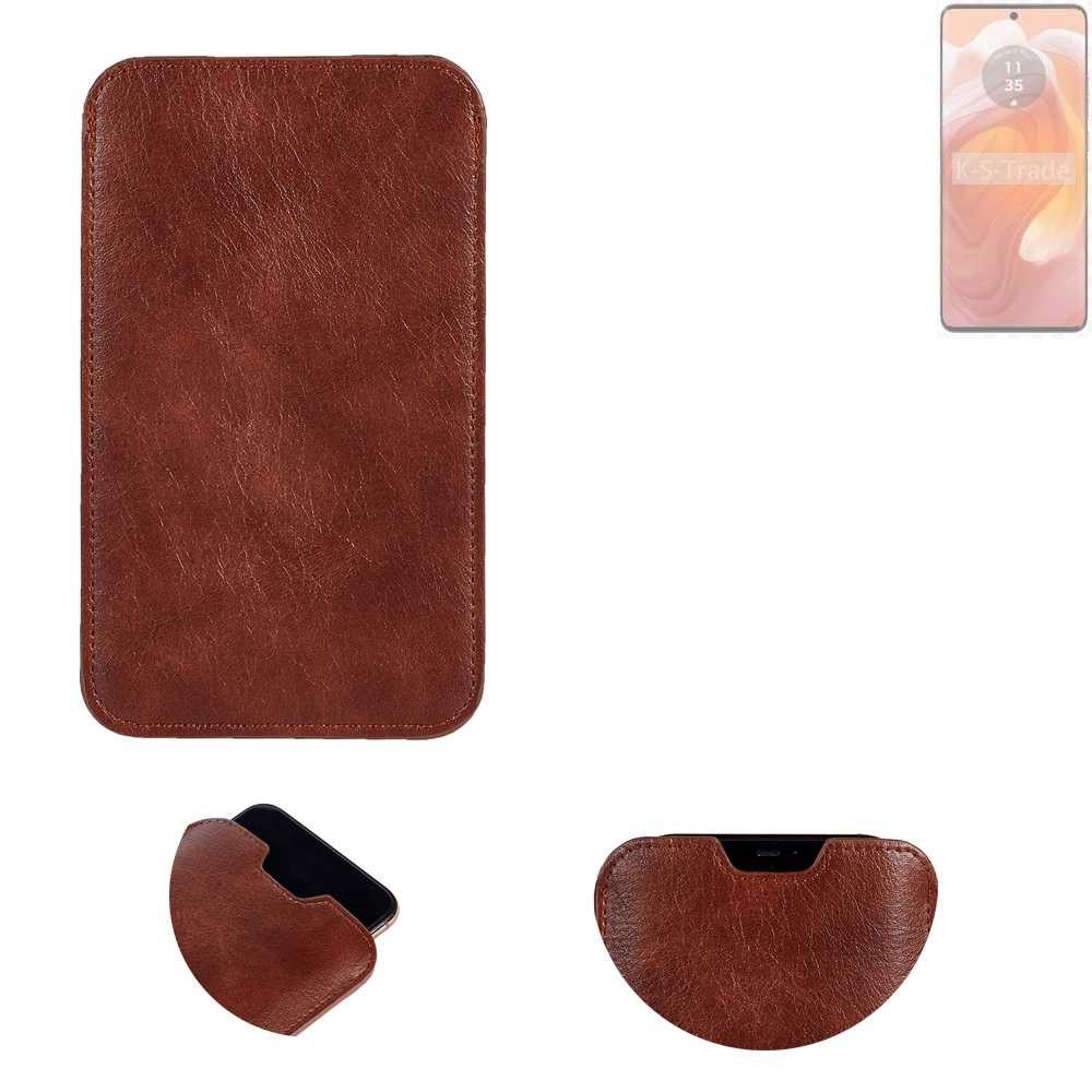 K-S-Trade Handyhülle für Motorola Edge 50 Ultra, Schutzhülle Handyhülle Handytasche Kunstleder Sleeve in braun