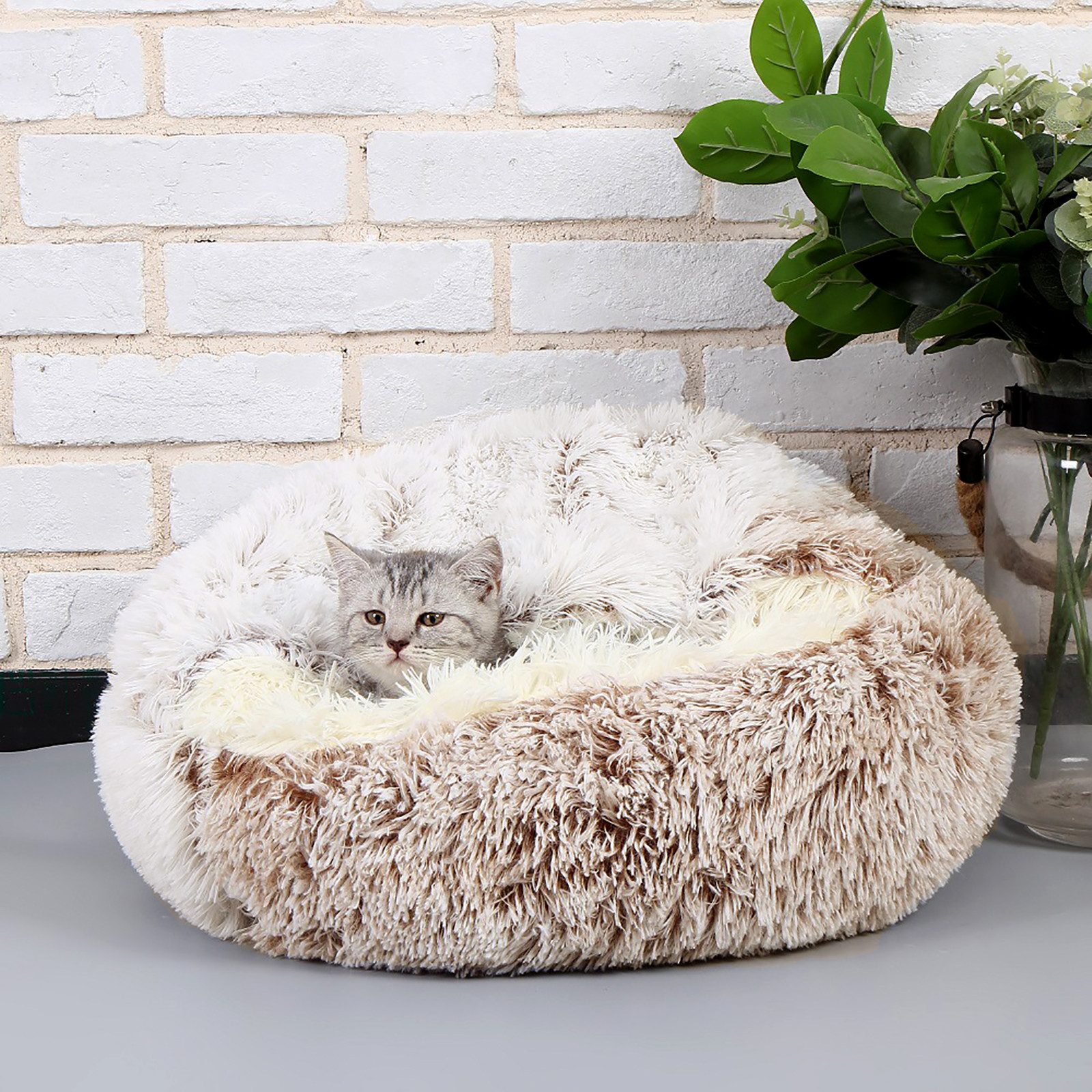 CALIYO Tierbett Flauschiges Katzenbett, rund, weiches günstig online kaufen