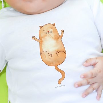 Mr. & Mrs. Panda Strampler Katze Umarmen - Weiß - Geschenk, Baby, Katzenfan, Katzenliebhaberprod (1-tlg)