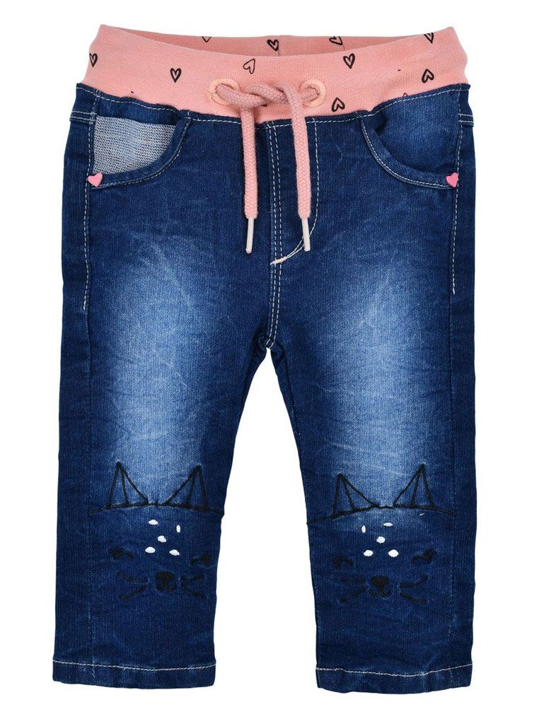 BONDI Trachtenlederhose BONDI Baby Mädchen Jeans 'Katze' 86656, Blue deni