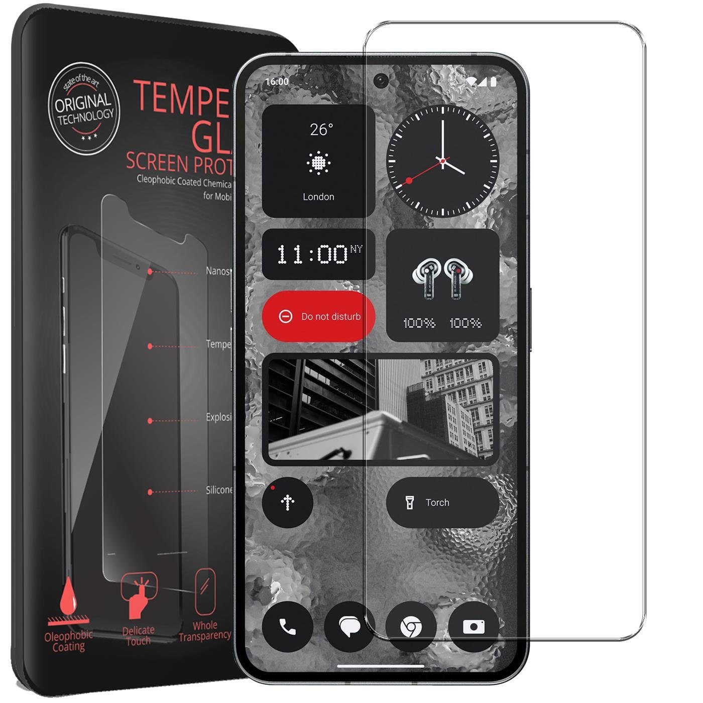 CoolGadget Schutzfolie Panzerfolie für Nothing Phone 2, (9H Härtegrad, 2x Schutzglas, 1xReinigungset), Displayfolie Panzer Schutzfolie 2 Stück für Nothing Phone 2 Glas Folie