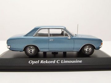 Maxichamps Modellauto Opel Rekord C 1966 blau metallic Modellauto 1:43 Maxichamps, Maßstab 1:43