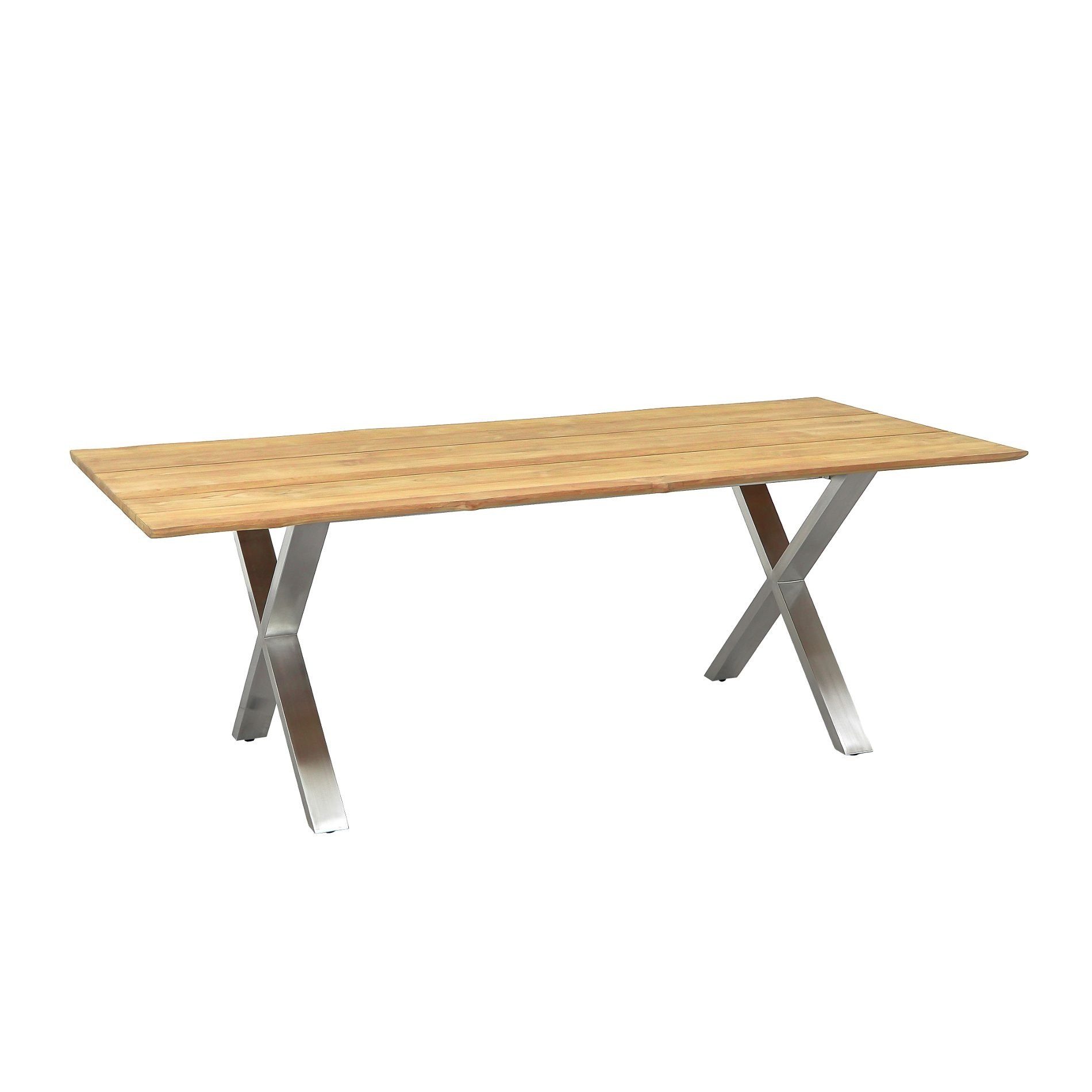 CASA DOMA Gartentisch Falerna, Edelstahl/Teak, rechteckig, 210x100 cm