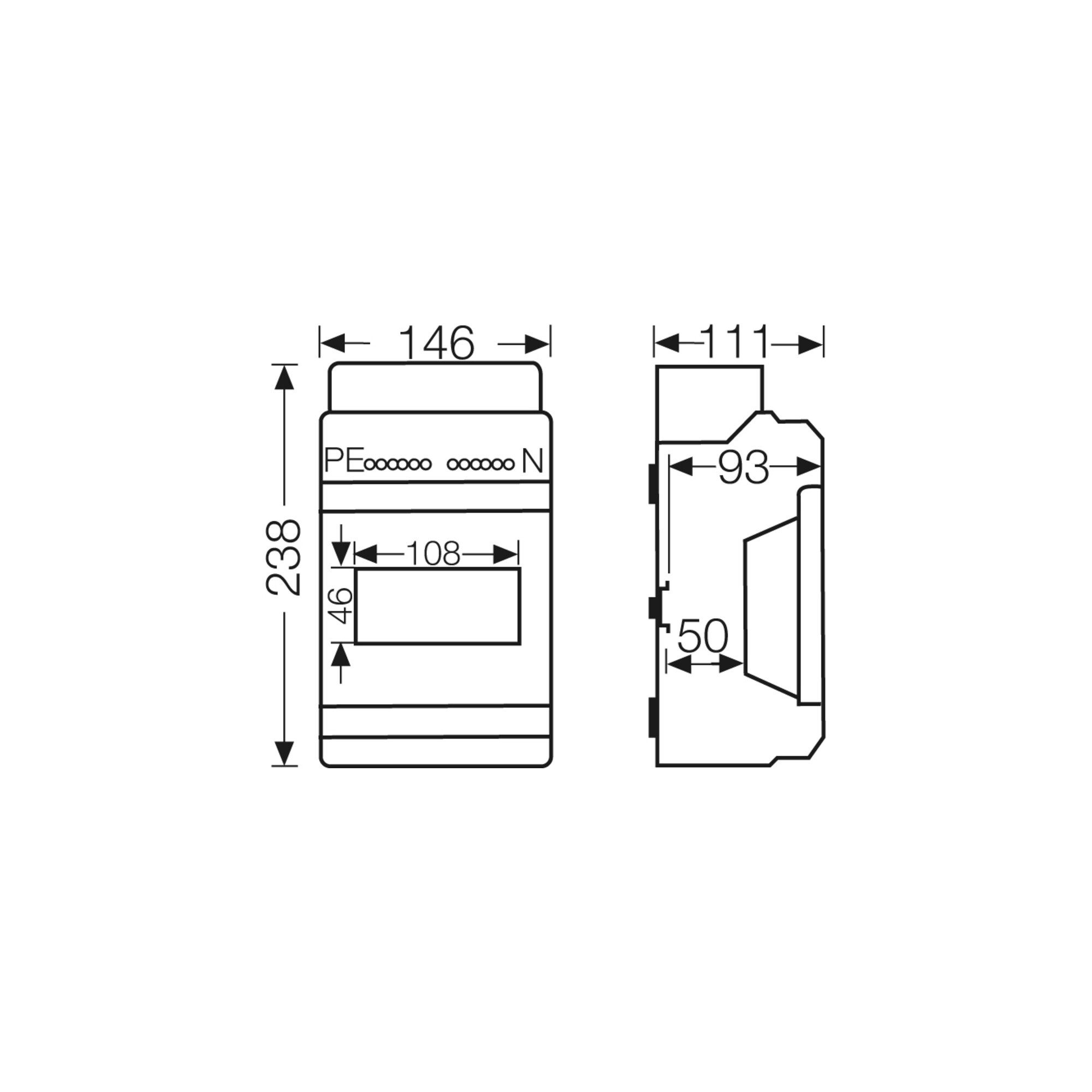 HENSEL Grundkörper Hensel Automatengehäuse 6TE 6x18mm IP65 KV 9106