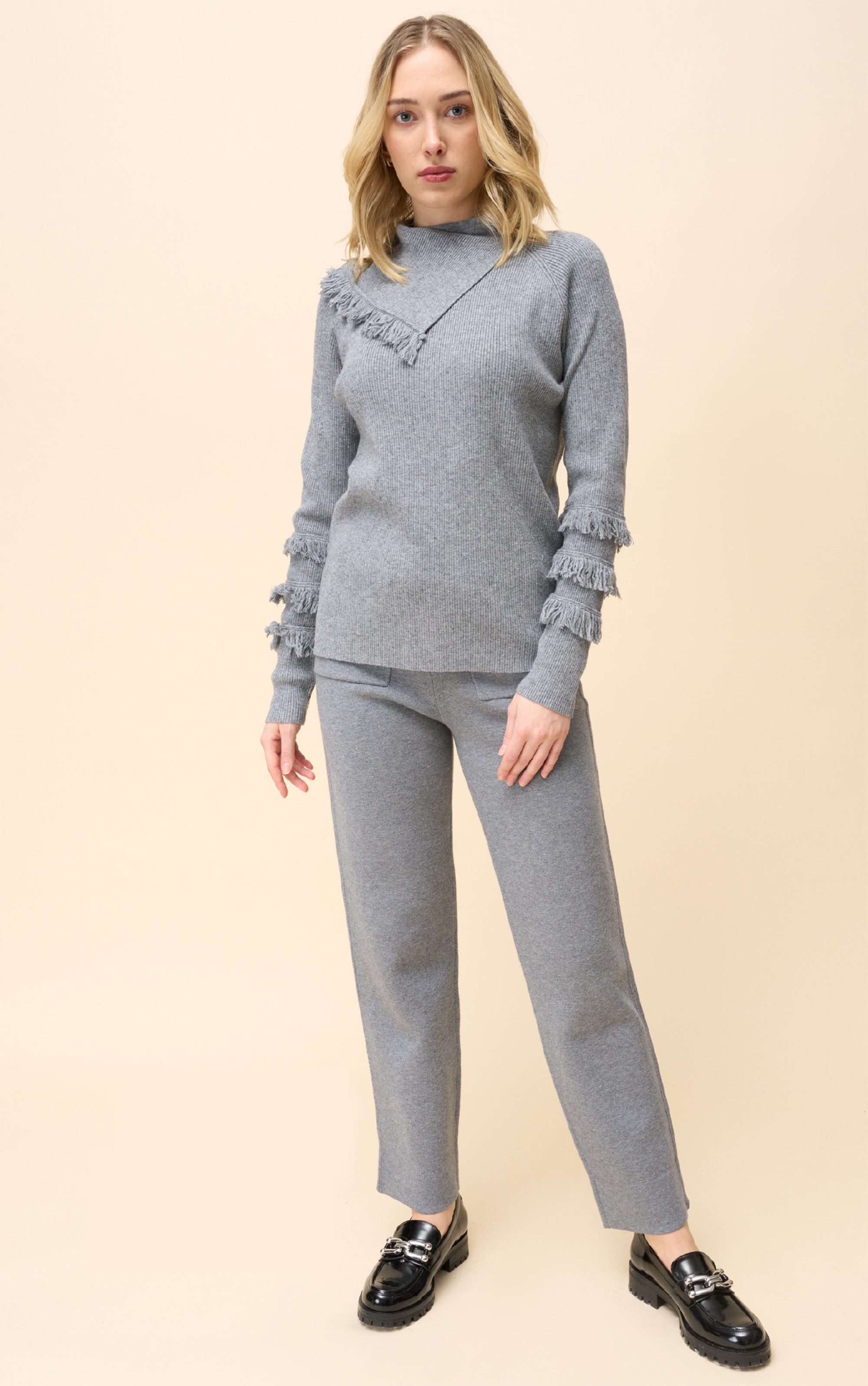 Passioni Strickhose Gerade Strickhose mit Taschen günstig online kaufen