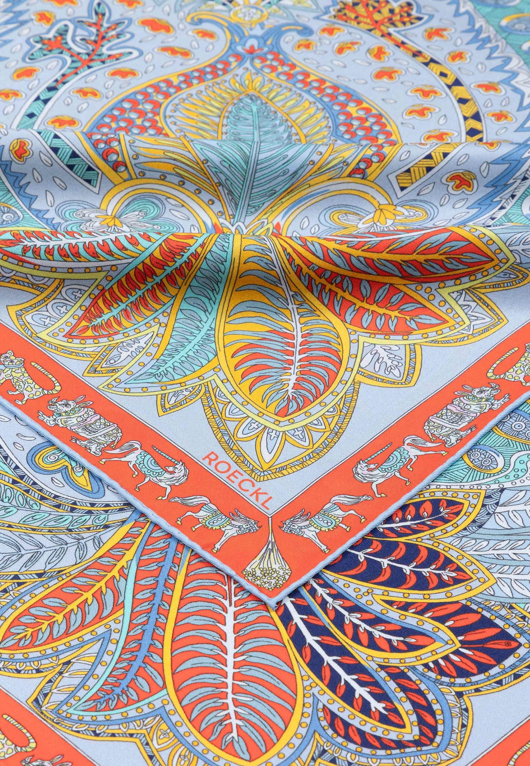 Roeckl Halstuch VIBRANT PAISLEY, Seiden- Twill Tuch im Paisley Muster