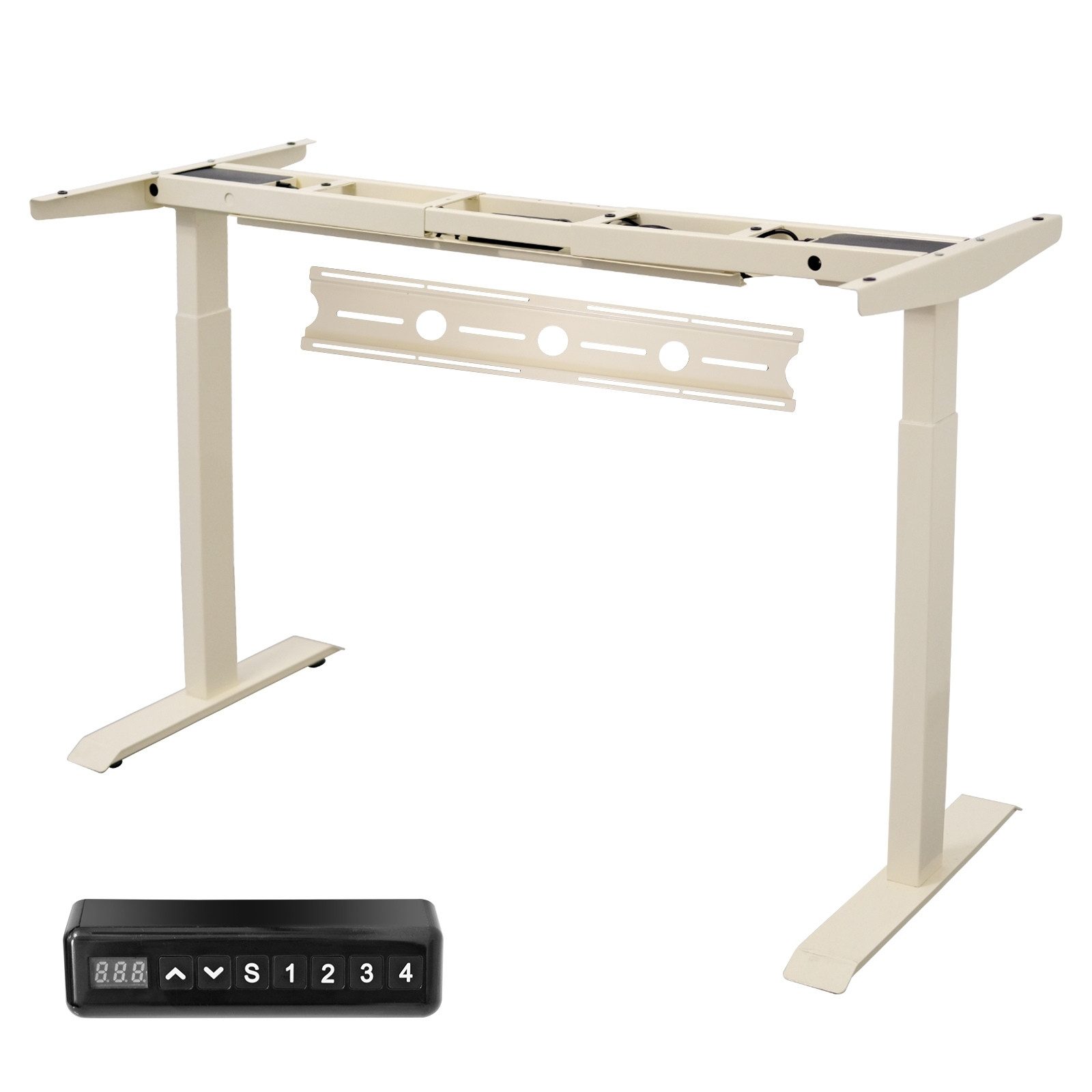 Allyson Schreibtisch Elektrisch höhenverstellbarer Tisch Tischgestell mit Doppelmotor, Mit USB Anschluss, Memory Funktion, Kabelpaneele & Doppelmotor