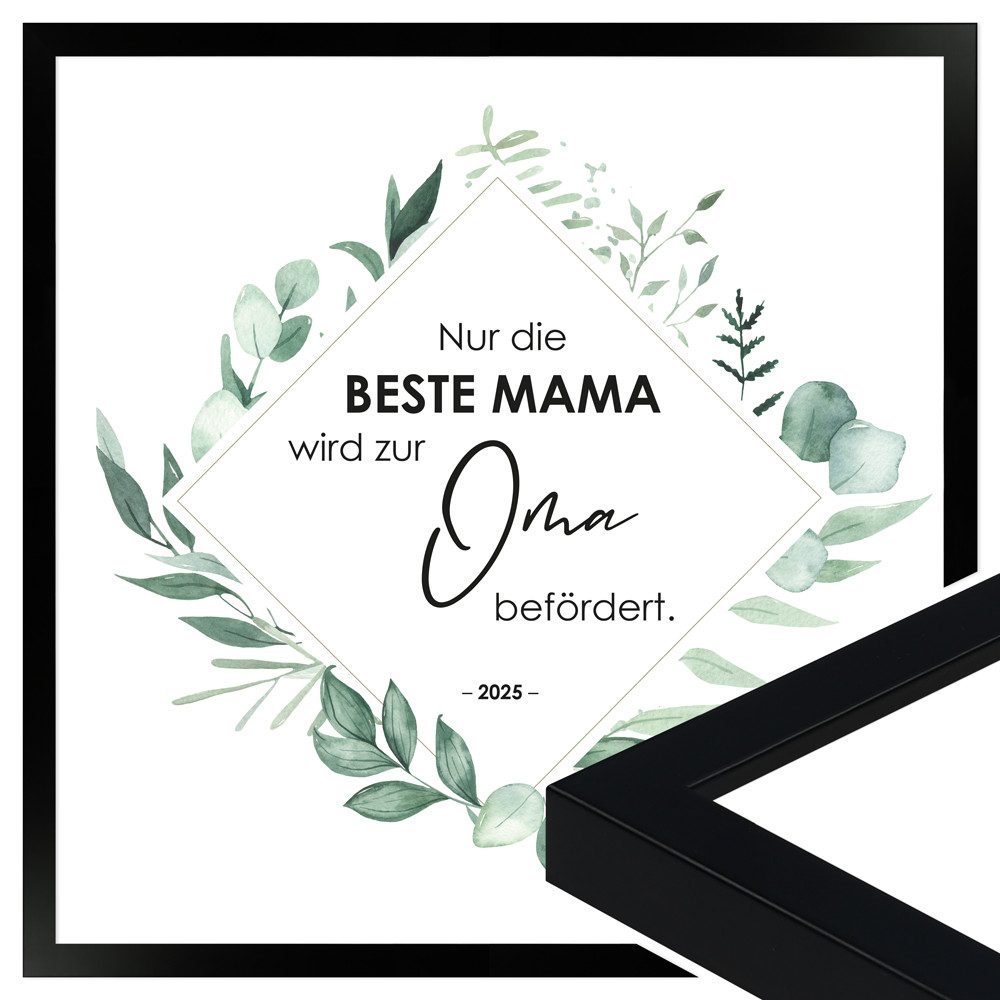 WANDStyle Bild mit Rahmen Nur die beste Mama wird befördert, 2025, Poster 20x20 cm