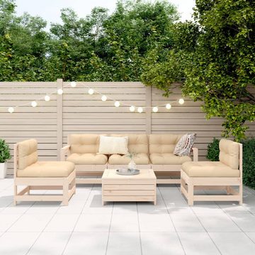 vidaXL Gartenlounge-Set 6-tlg. Garten-Sofagarnitur Massivholz Kiefer, (1-tlg)