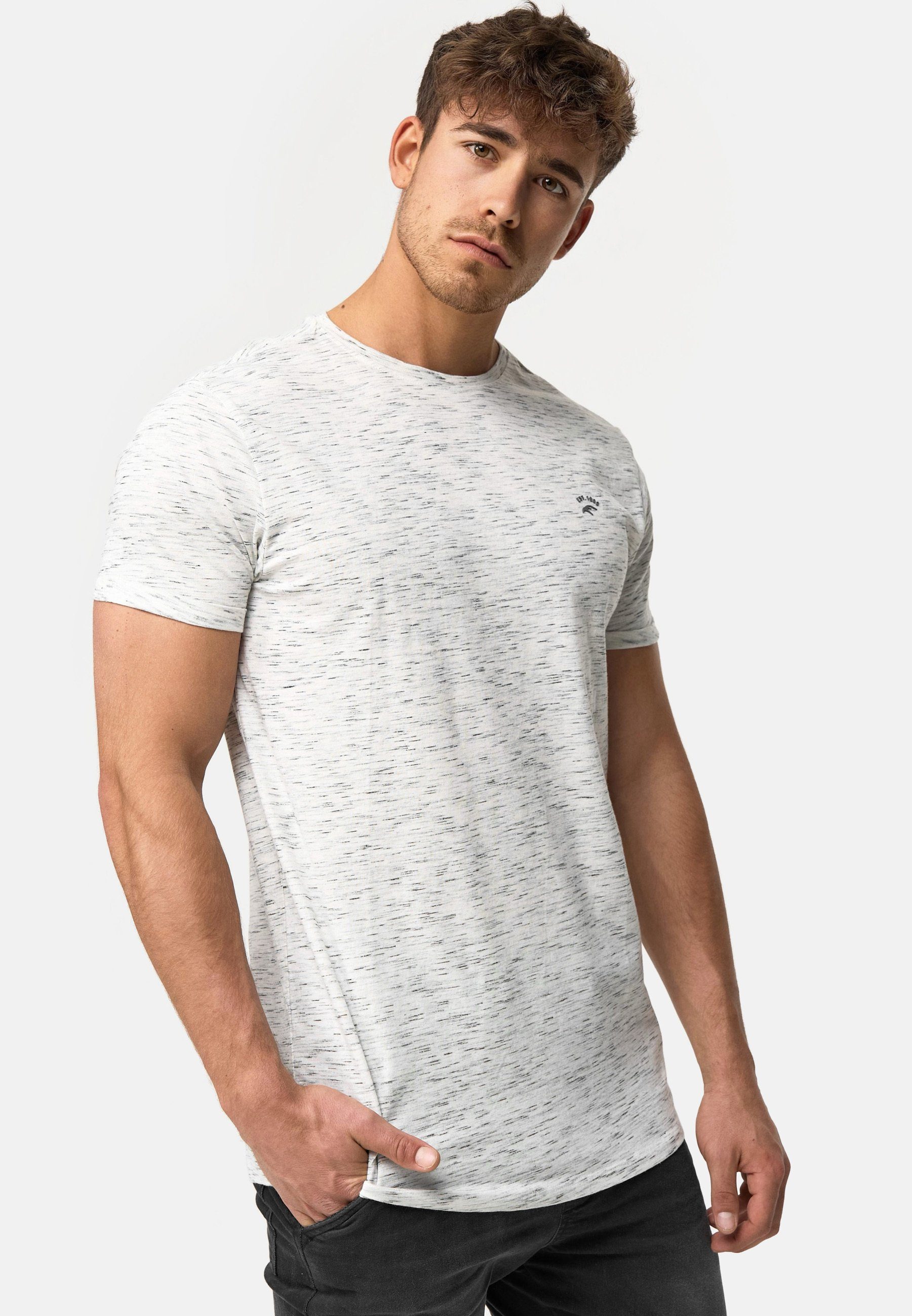 Indicode T-Shirt Kloge mit dezentem Label-Detail günstig online kaufen