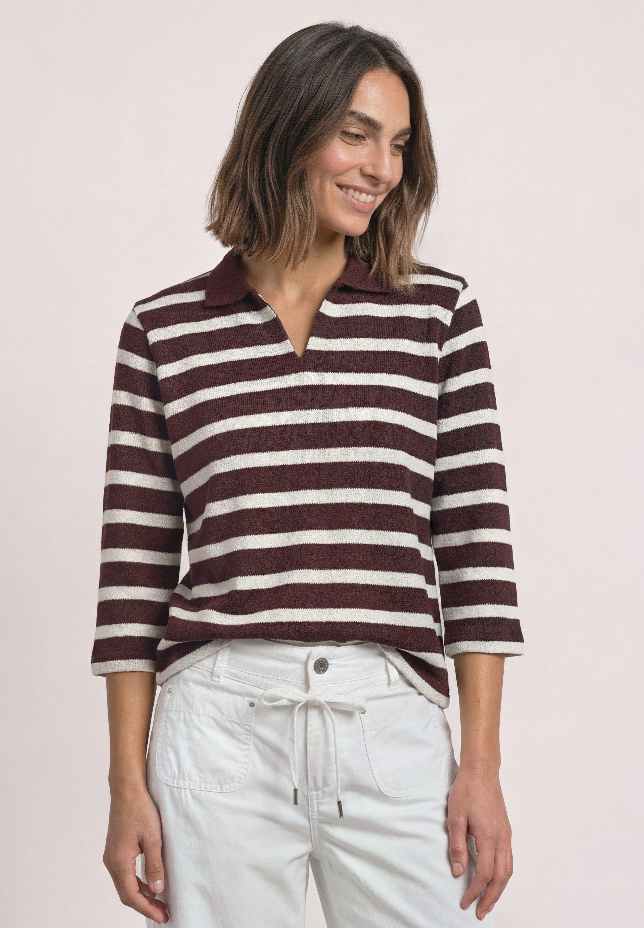 STREET ONE Poloshirt im Streifendesign