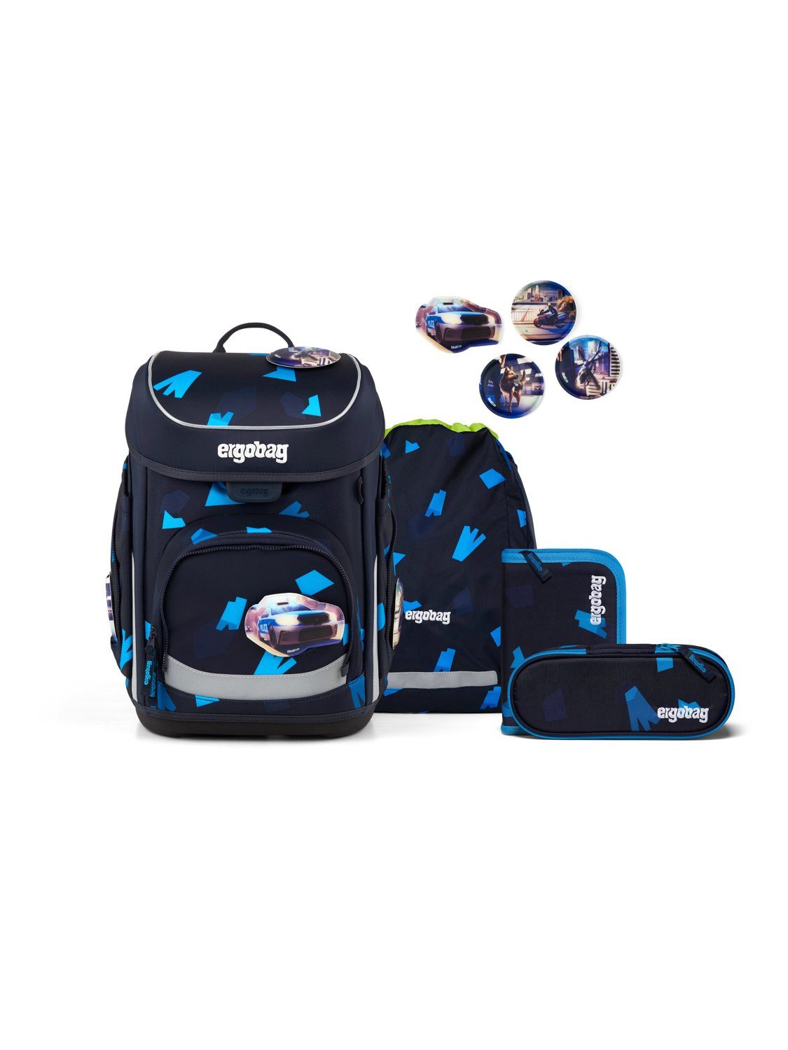 ergobag Schulranzen cubo Set (5-tlg., 5-teiliges Set), größenverstellbares Rückensystem