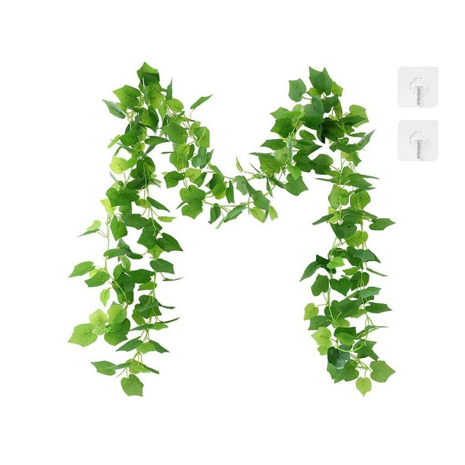 Kunstgirlande 2er Set Künstliche Efeu Girlande Grün 2,4m, LuxusKollektion, Höhe 6.5 cm