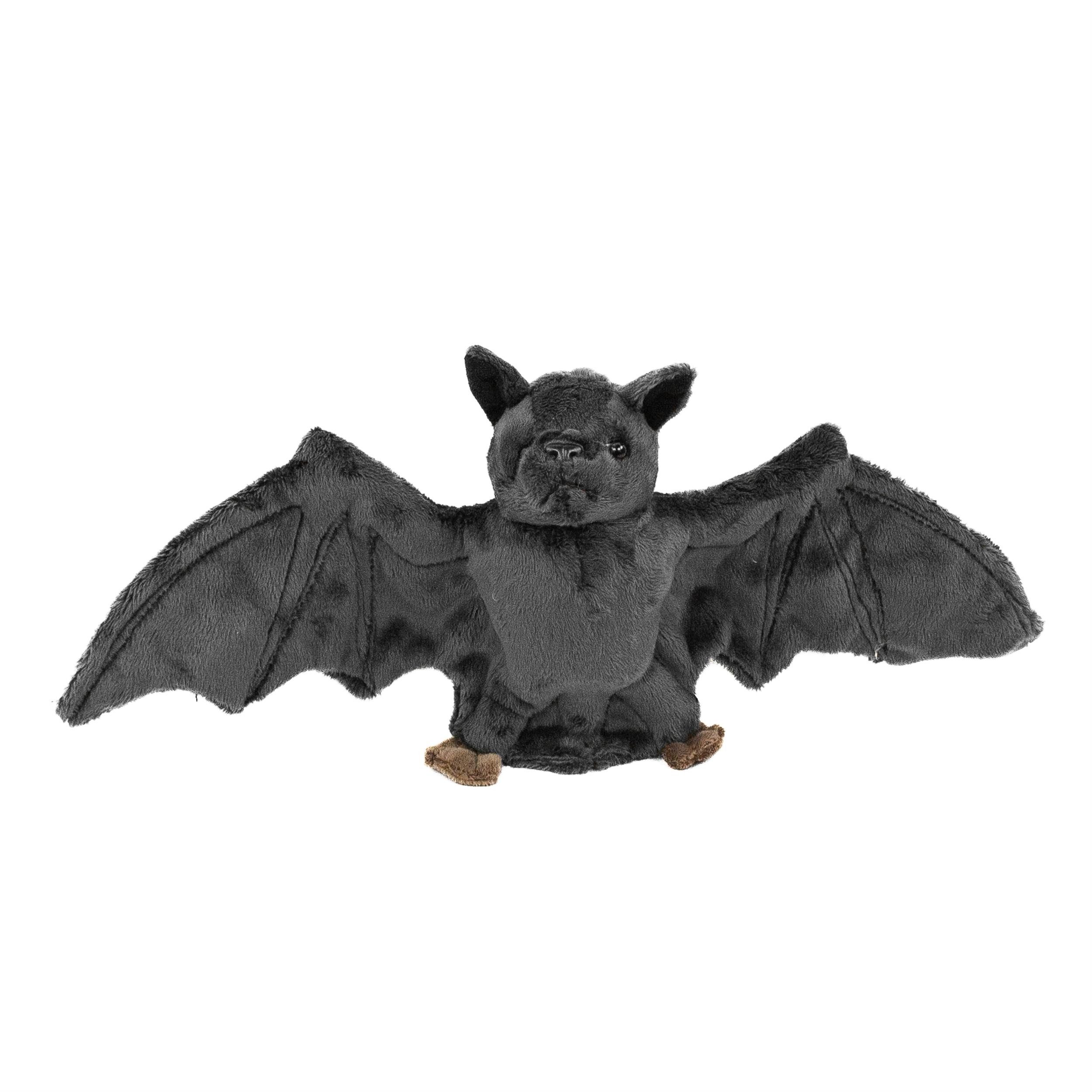 Teddys Rothenburg Kuscheltier Fledermaus mit Band 36 cm schwarz Plüschfledermaus