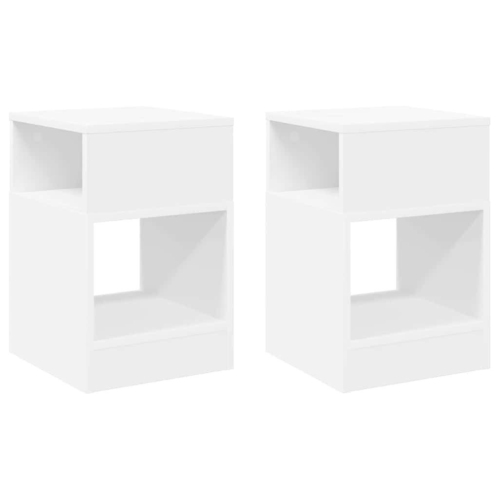 vidaXL Beistelltisch Beistelltisch 2 stk. Weiß 30,5 x 30 x 45 cm Holzwerkstoff (2-St)