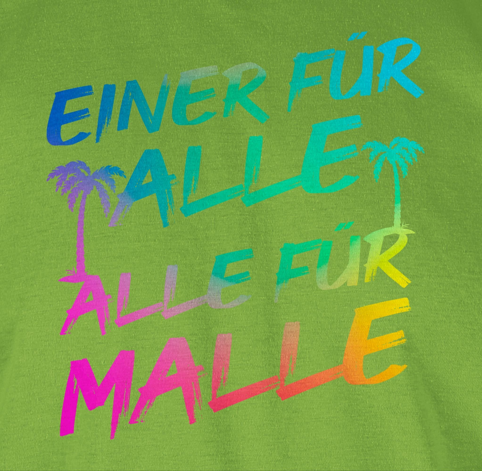 für Malle Sommerurlaub für 03 Alle alle Shirtracer Einer T-Shirt Malle Herren für Alle - Hellgrün