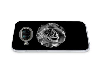 MuchoWow Handyhülle Blumen - Rose - Schwarz - Weiß - Botanisch, Phone Case, Handyhülle Xiaomi Mi 10T Lite, Silikon, Schutzhülle