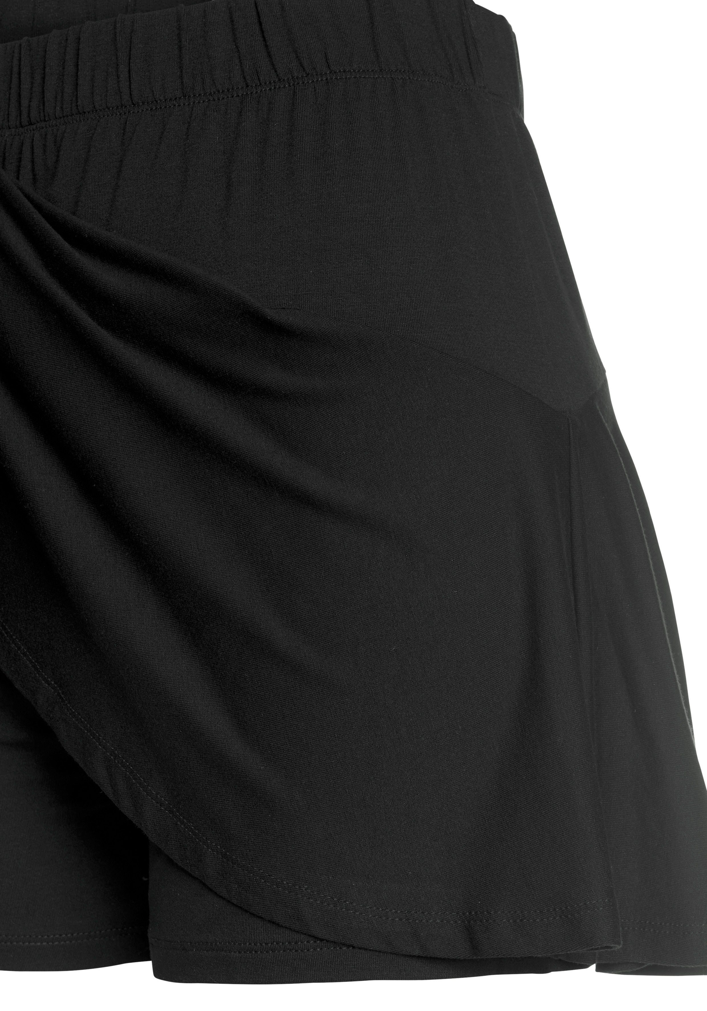 Schwarzer Hosenrock Mit Leggings - Sport Skort Für Yoga, Tennis & Fitness