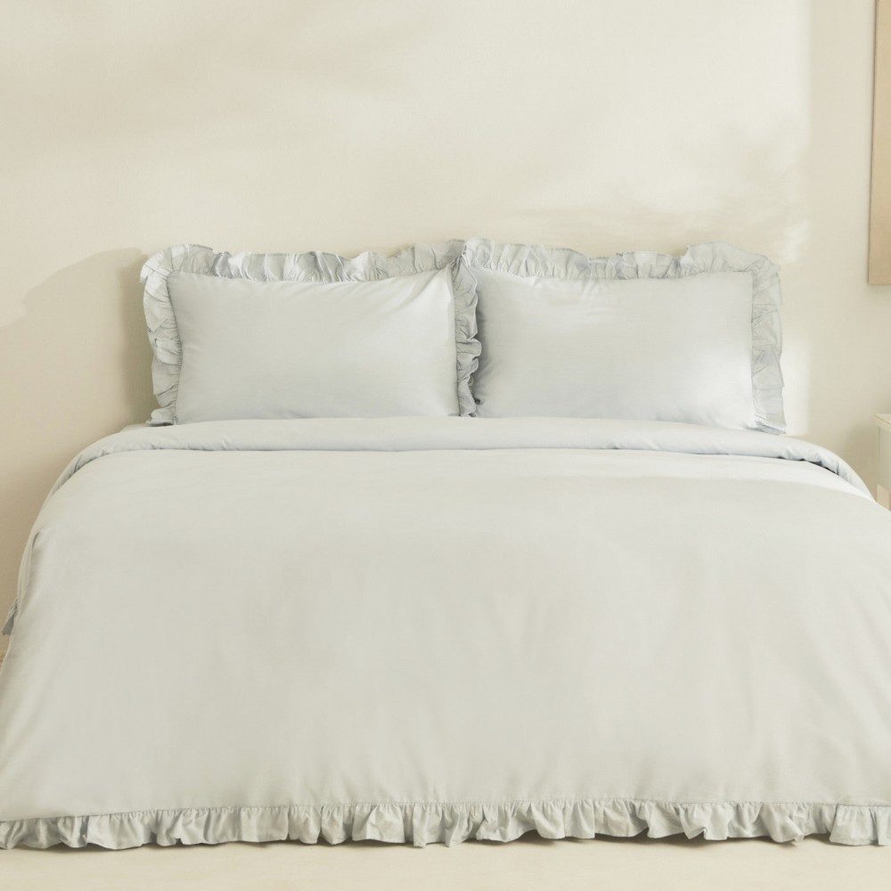 Karaca Bettwäsche Home Pure Ruffle 100% Baumwolle Doppelbett Bettwäsche Bet günstig online kaufen