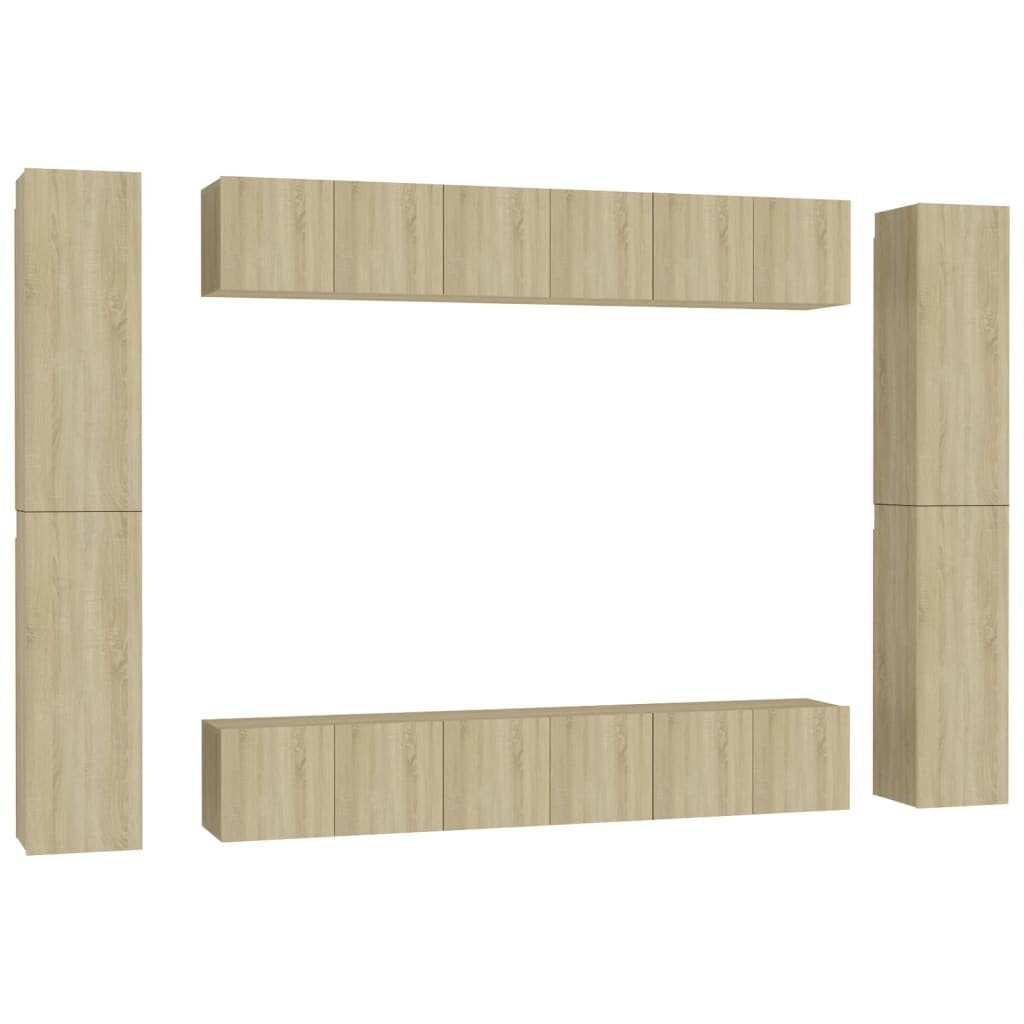 TV-Schrank furnicato Holzwerkstoff TV-Schrank-Set 10-tlg. Sonoma-Eiche