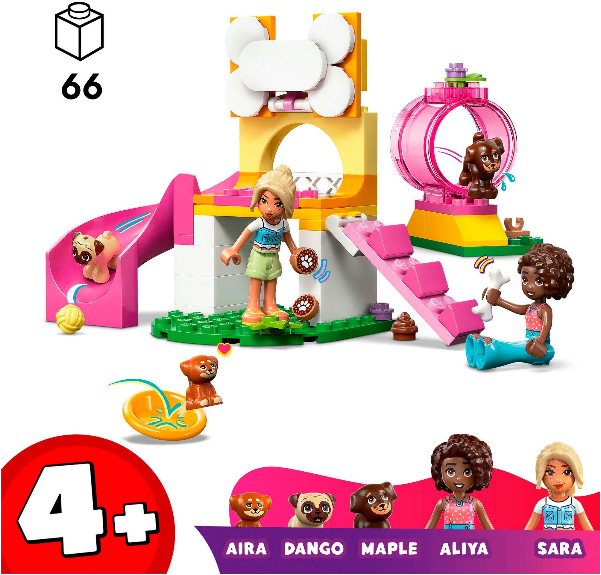 LEGO® Welpenspielplatz (42665), LEGO Friends Konstruktionsspielsteine, (66 St), Made in Europe