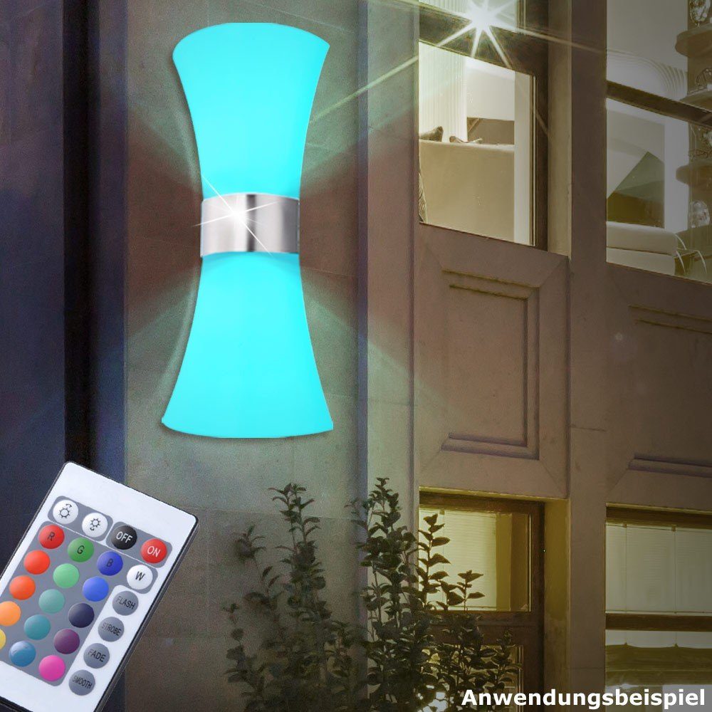 Wand etc-shop Leuchte Lampe Down Leuchtmittel Set Dimmer Warmweiß, inklusive, Up Farbwechsel Farbwechsel, Außen-Wandleuchte, im Außen