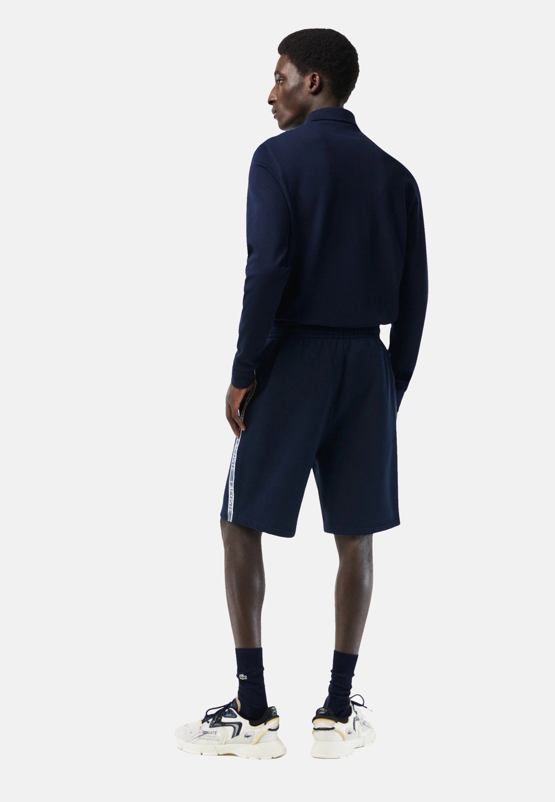 Lacoste Sweatshorts Hose Shorts aus Baumwoll-Flanell mit elastischem (1-tlg) dunkelblau